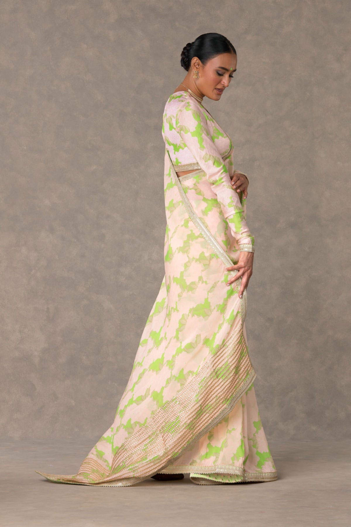 Mint Candy Swirl Saree