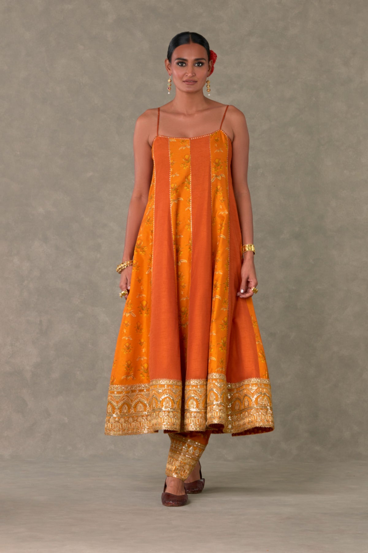 Rust Narangi Bagh Anarkali Set