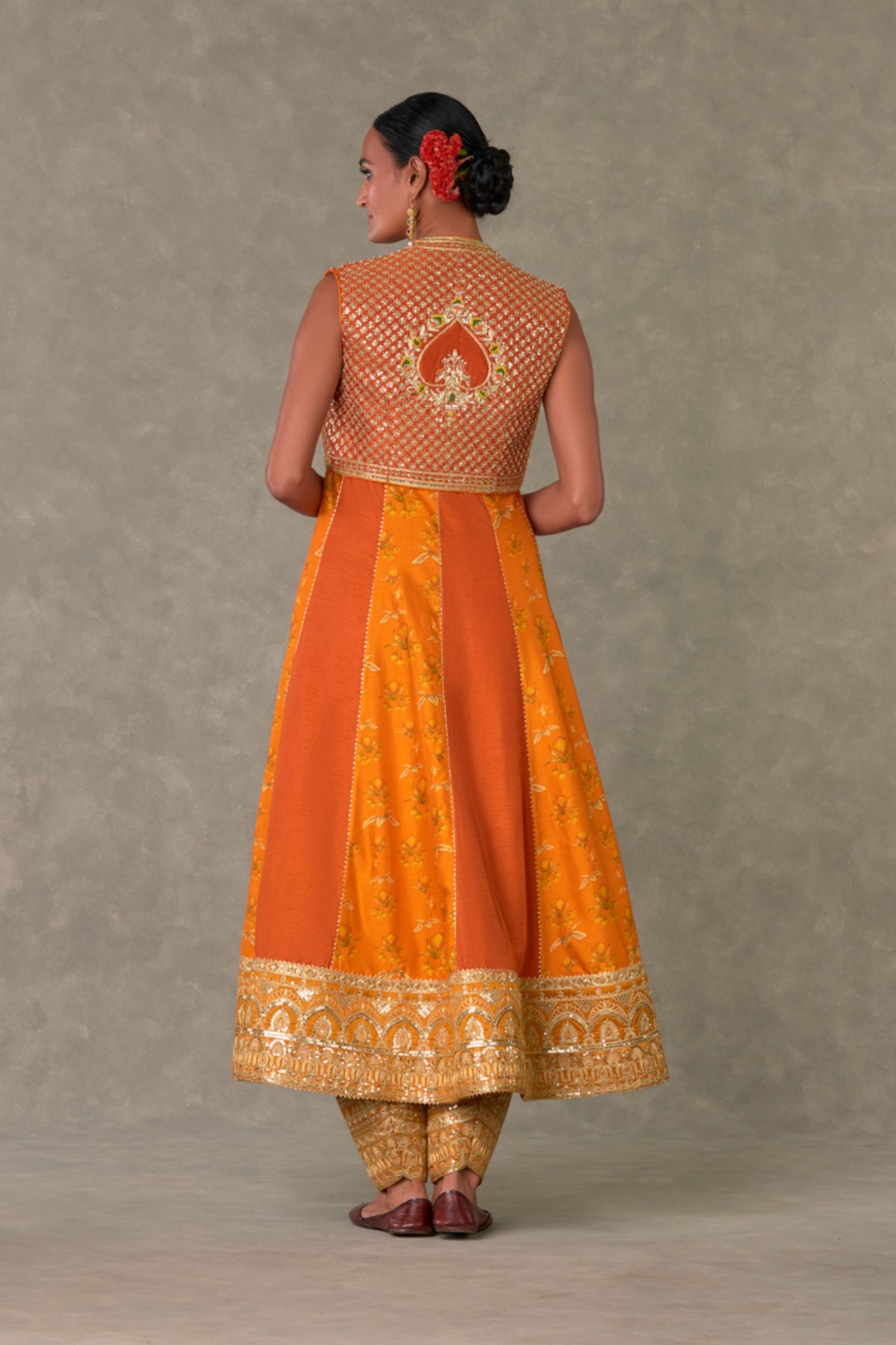 Rust Narangi Bagh Anarkali Set