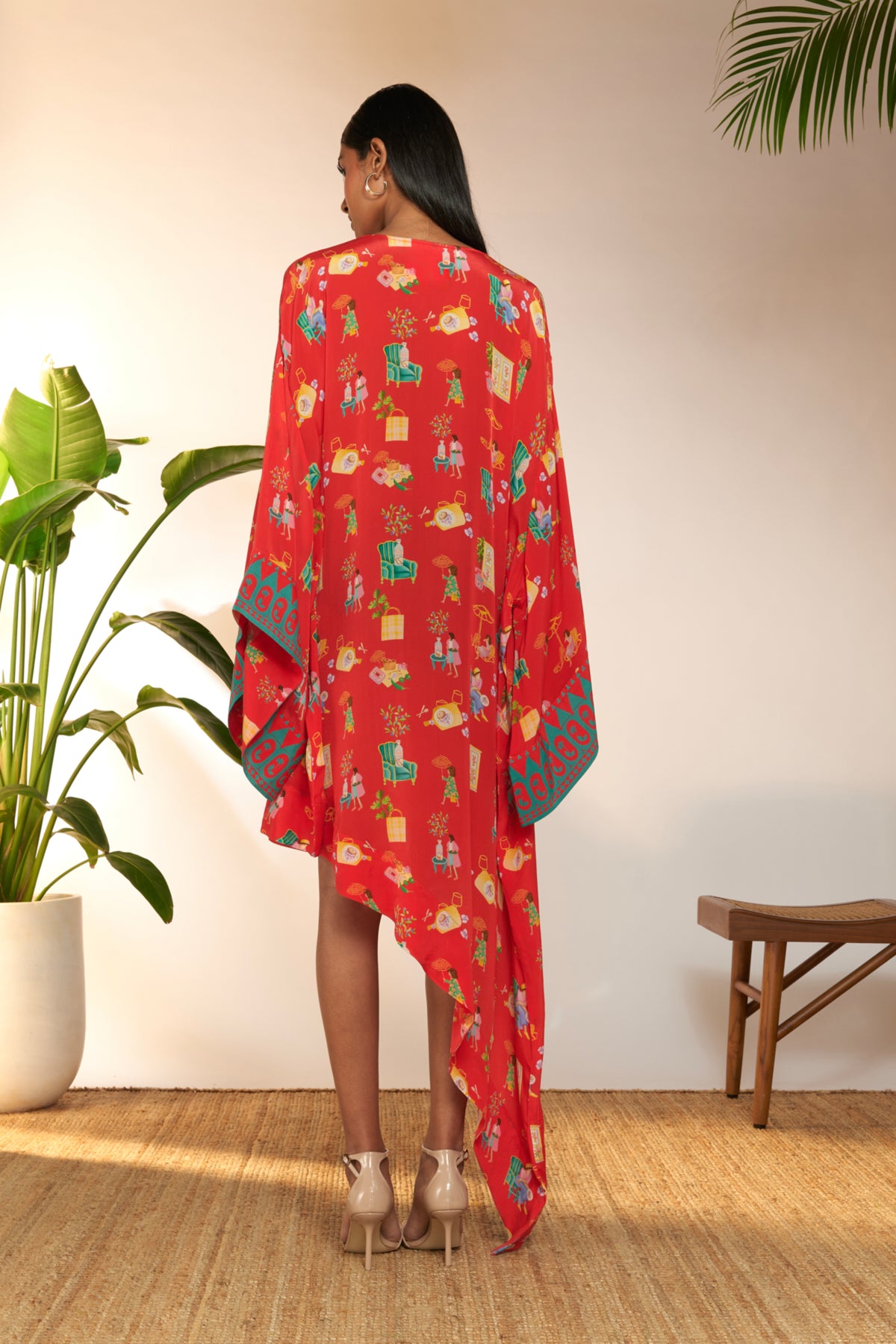 Red Jam And Toast Asymmetrical Kaftan