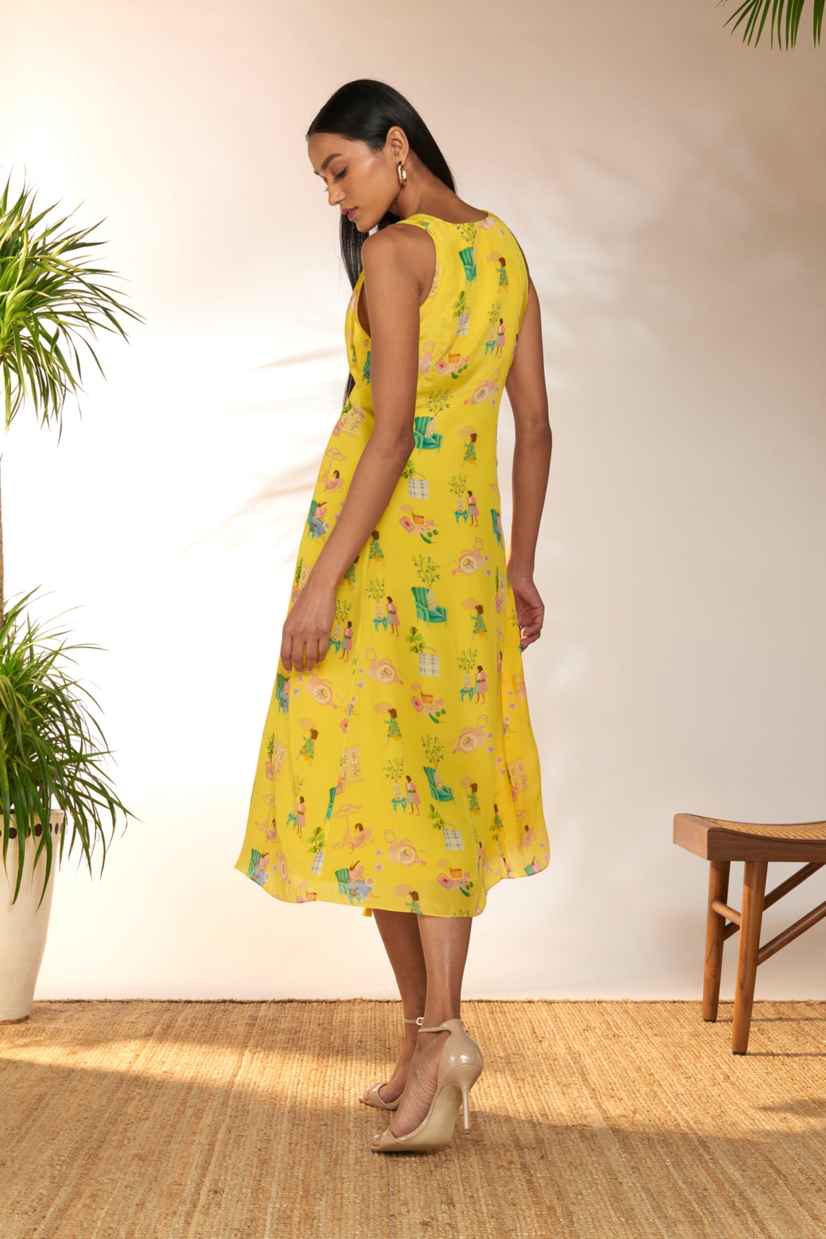 Lemon Yellow Jam And Toast Midi Dress