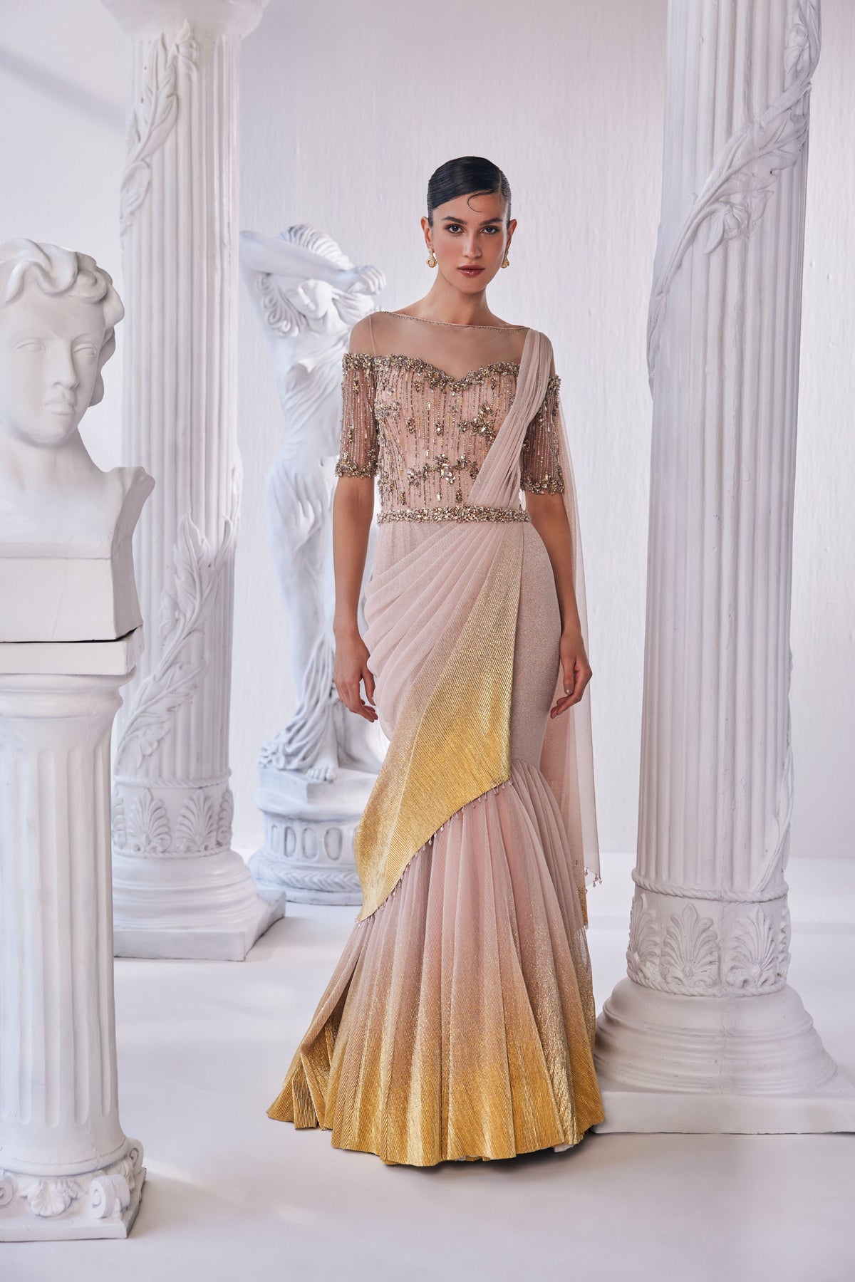Shimmer Draped Gown