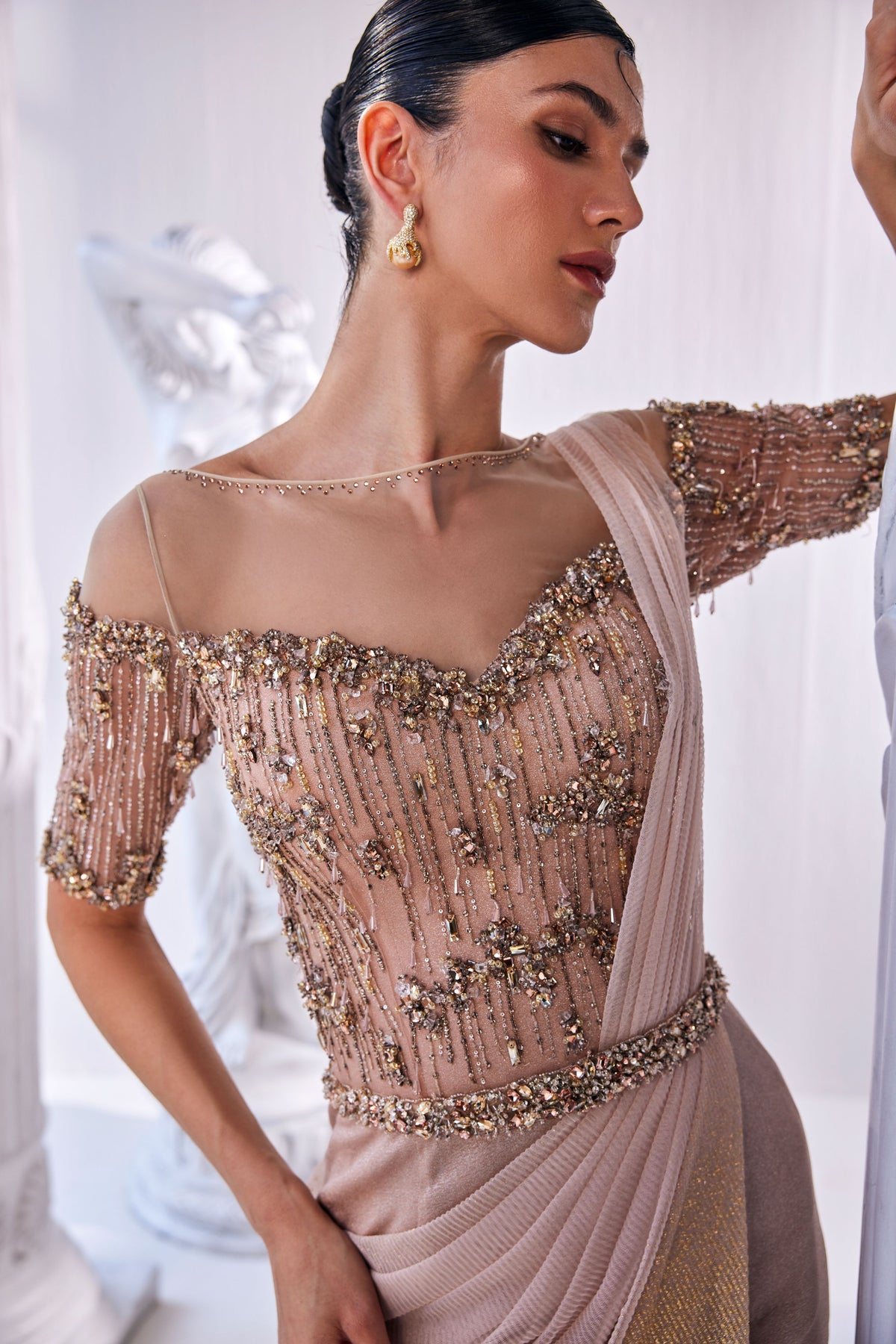 Shimmer Draped Gown