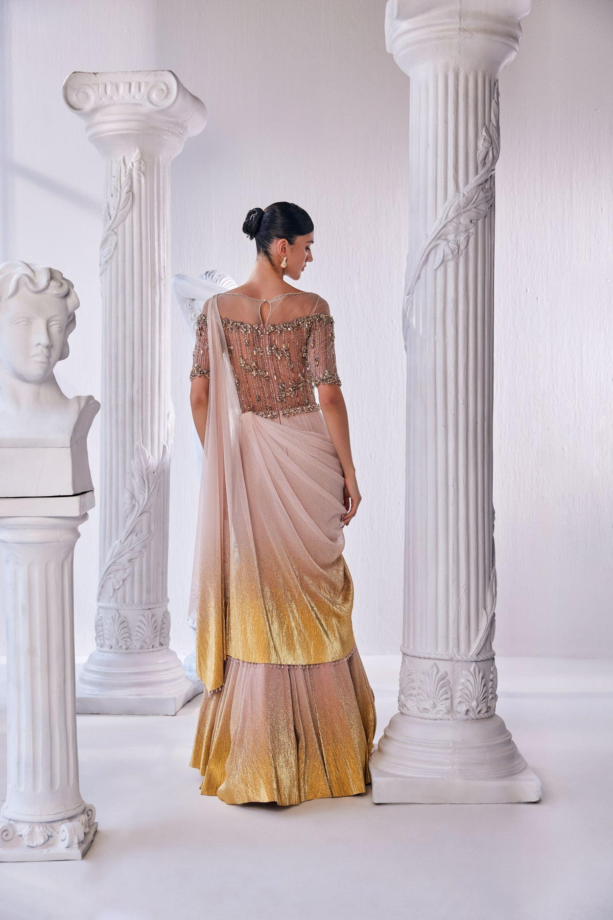 Shimmer Draped Gown