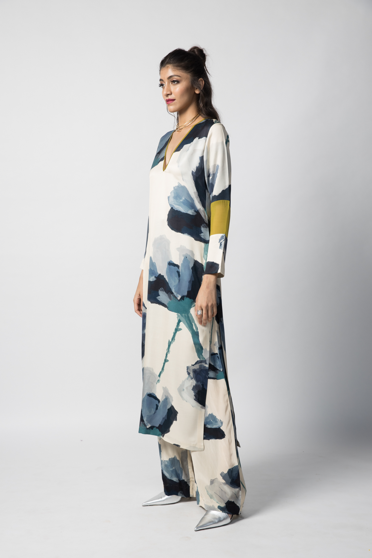 Marble Colour Blocked Kurta Set