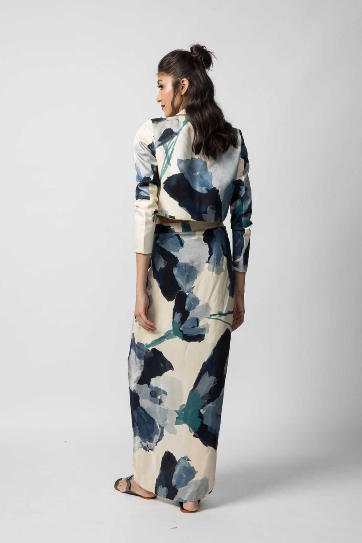 Marble Cropped Jacket Set