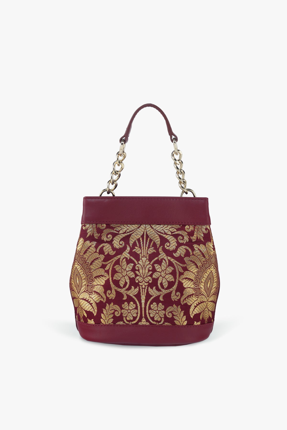 Divine Maroon Brocade Batua Bag