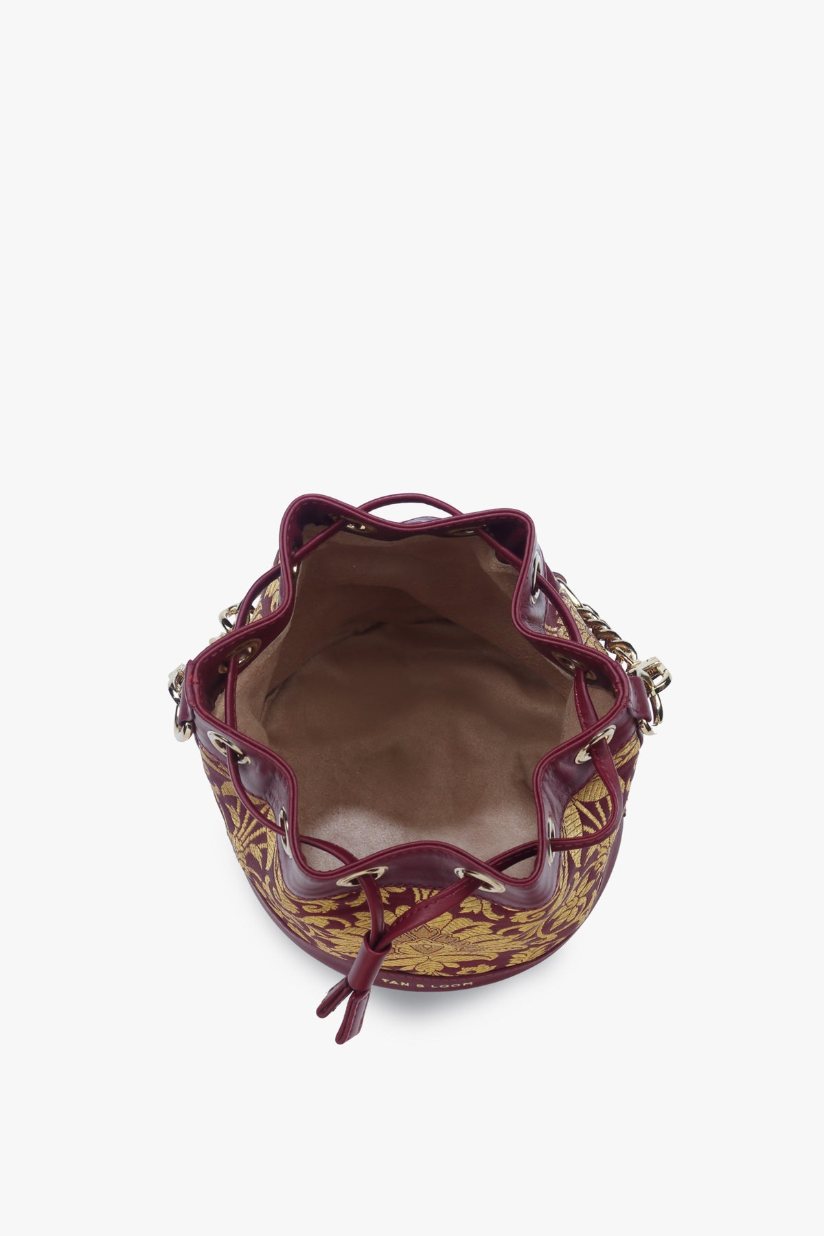 Divine Maroon Brocade Bucket Bag