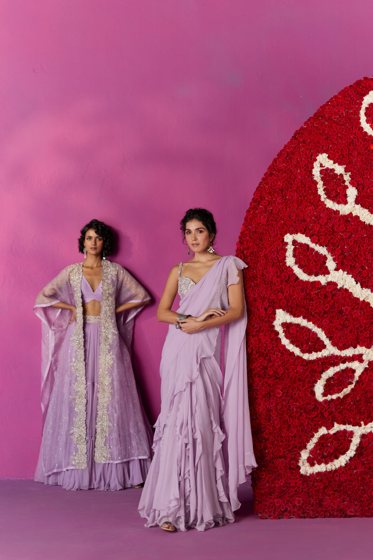 Ahilya Ruffle Saree Set