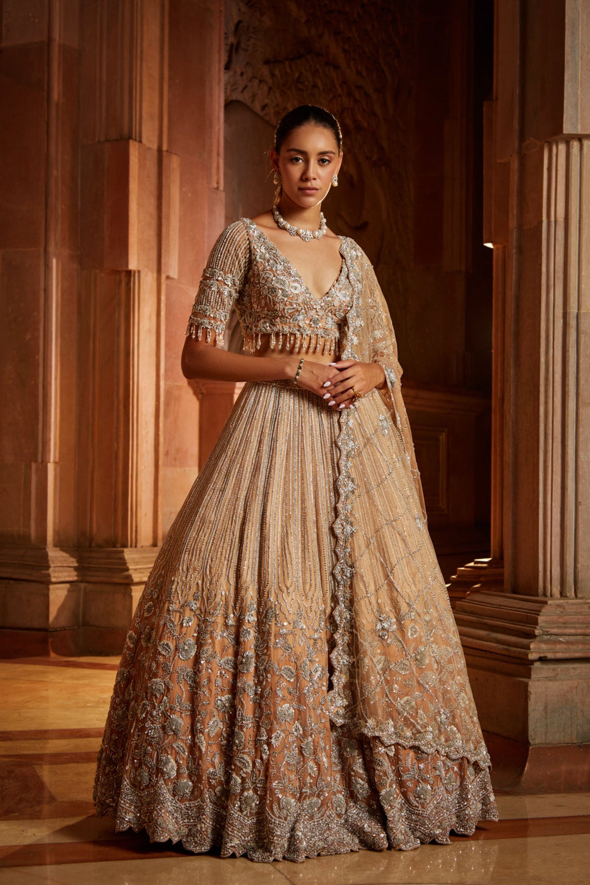 Mushroom Ombre Dyed Lehenga Set