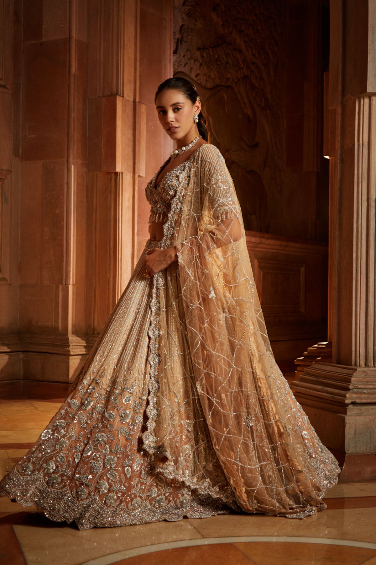 Mushroom Ombre Dyed Lehenga Set