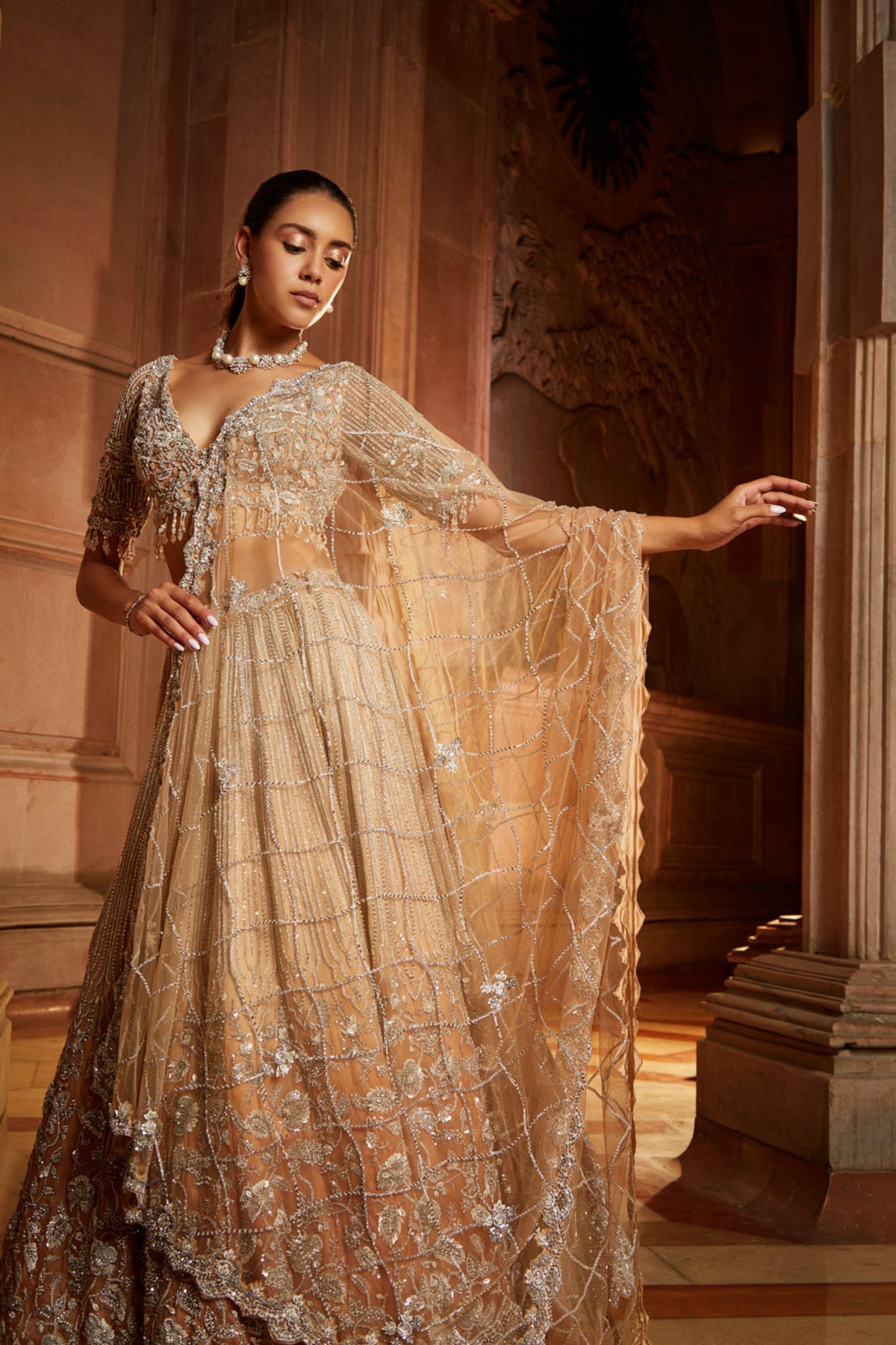 Mushroom Ombre Dyed Lehenga Set