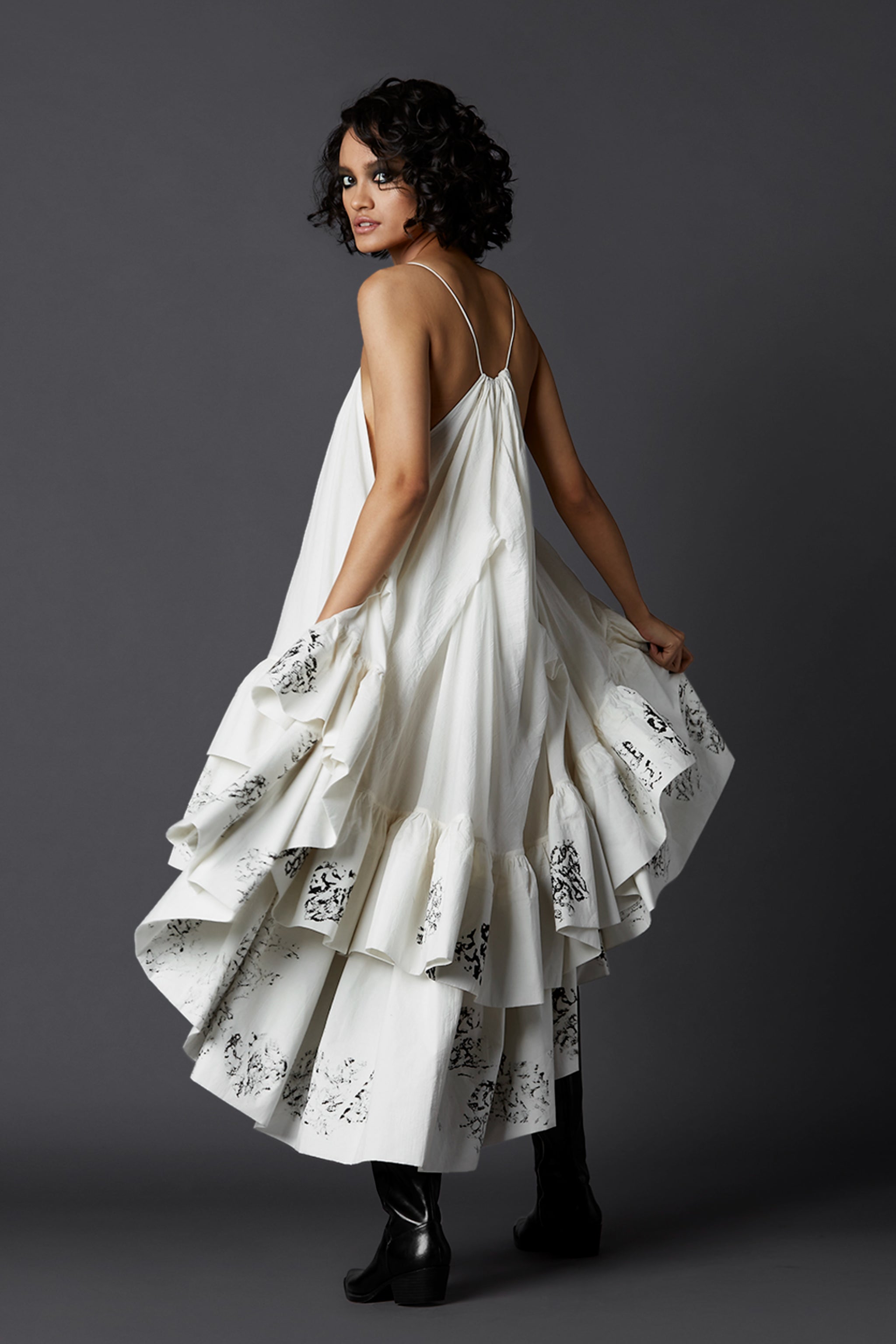 High low deals frill dress