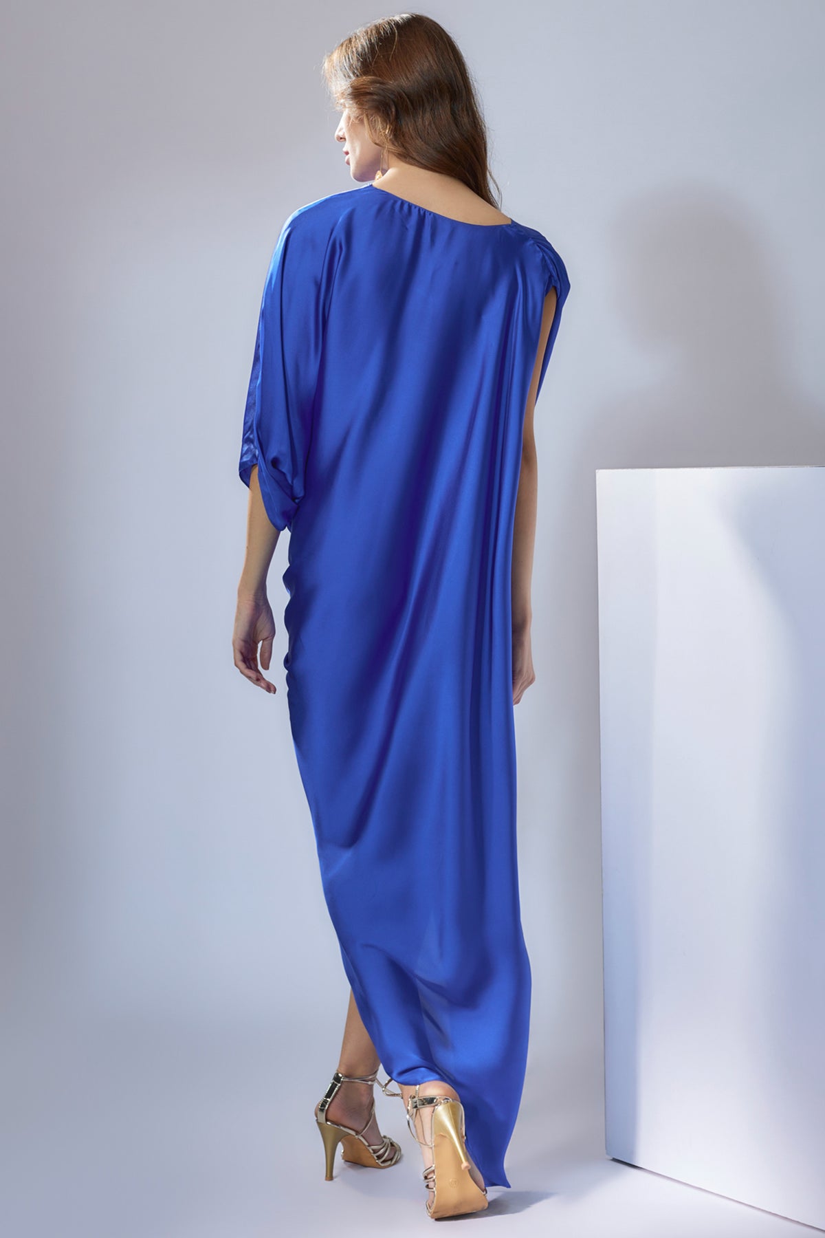 Electric Blue Drape Dress