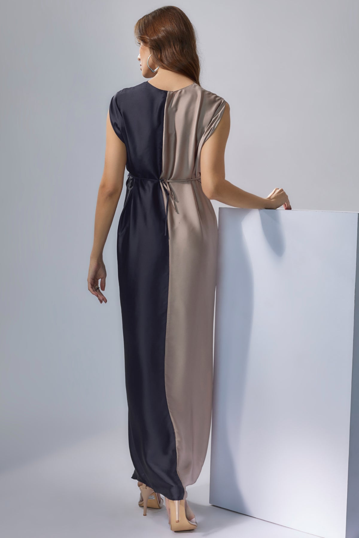Violet &amp; Nude Drape Gown