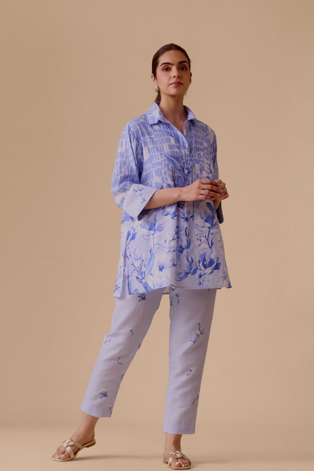 Neela Blue Print Pant