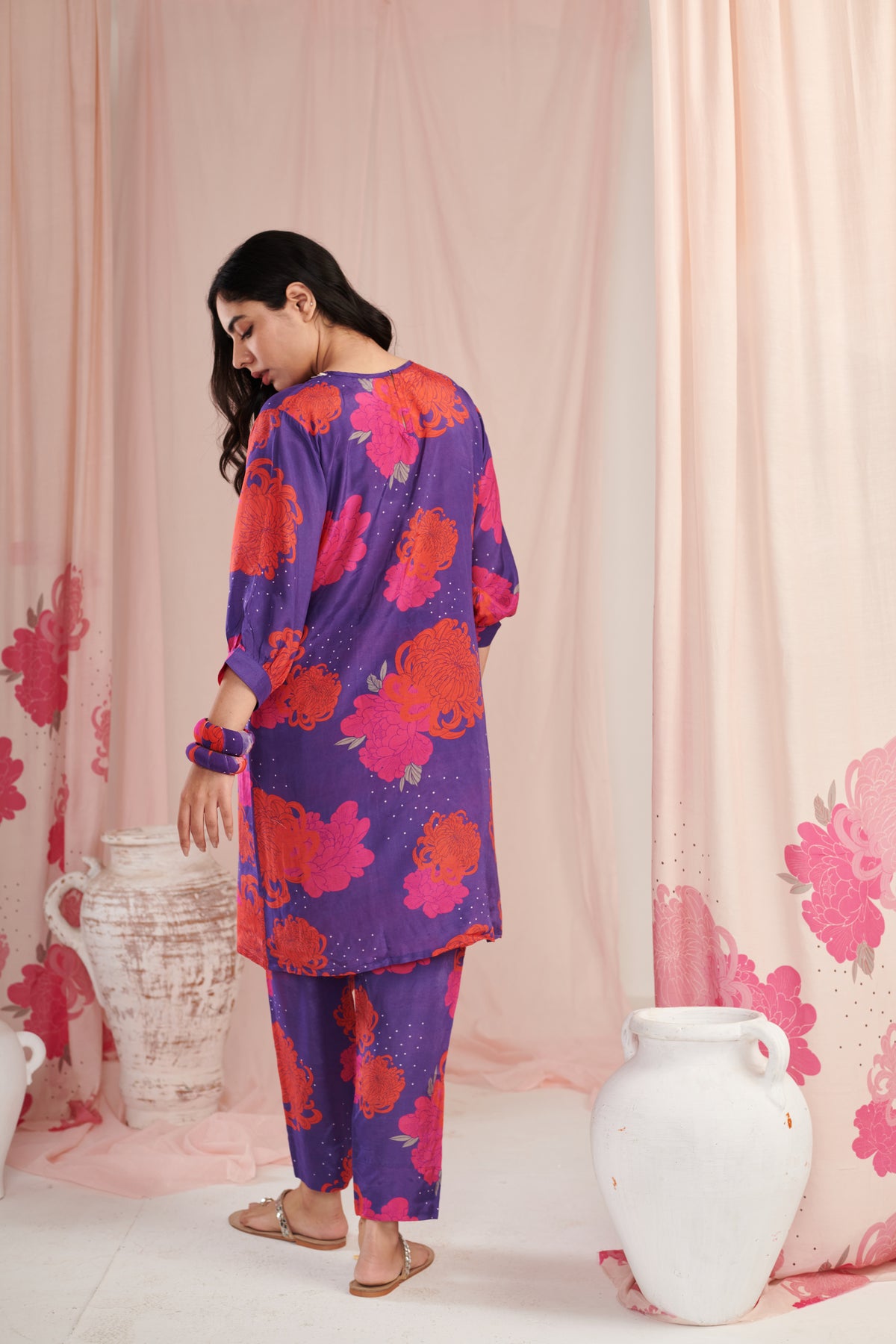 Purple Daisy Kurta Set