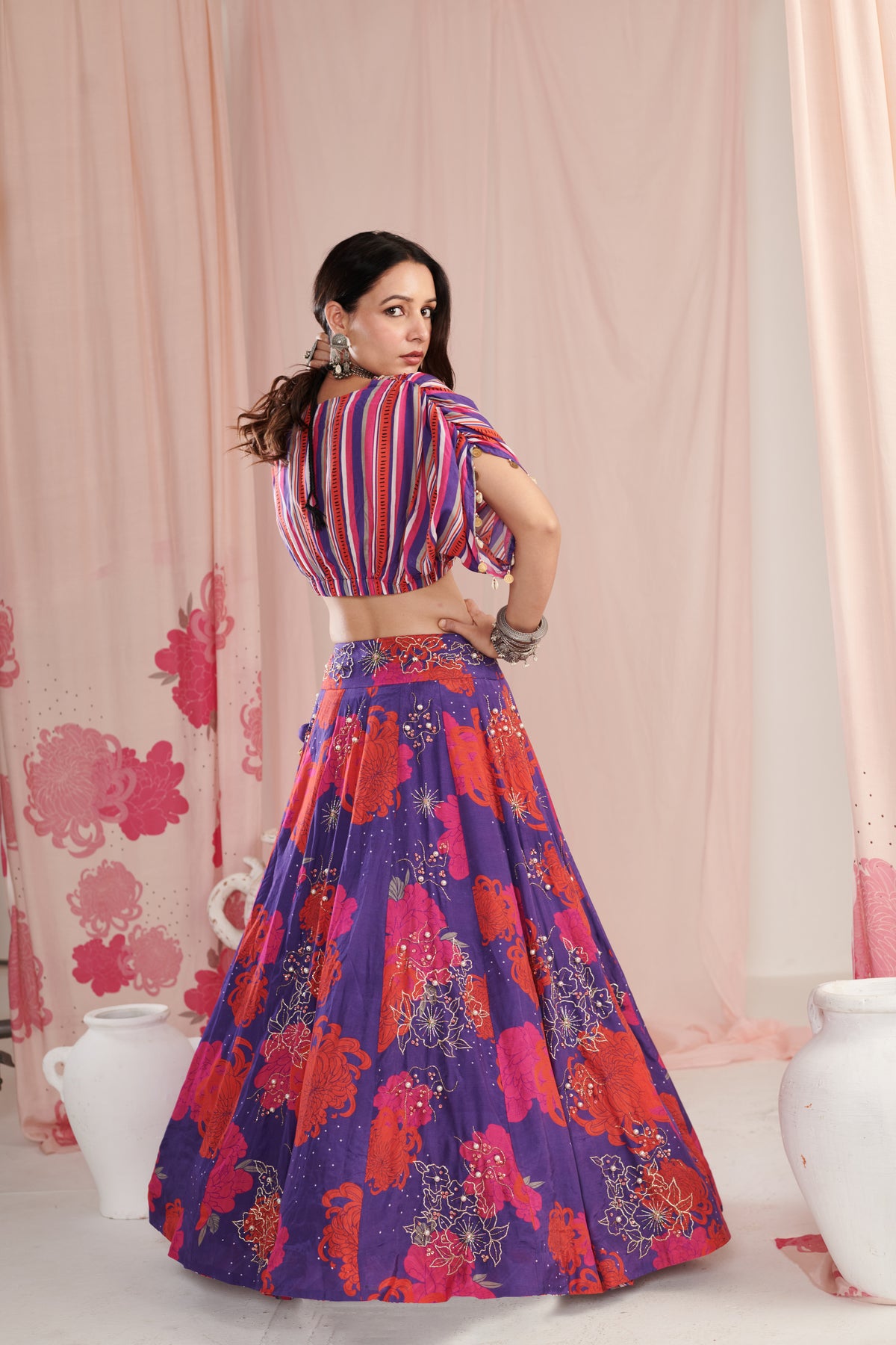 Amethyst Purple Bloom Lehenga Set