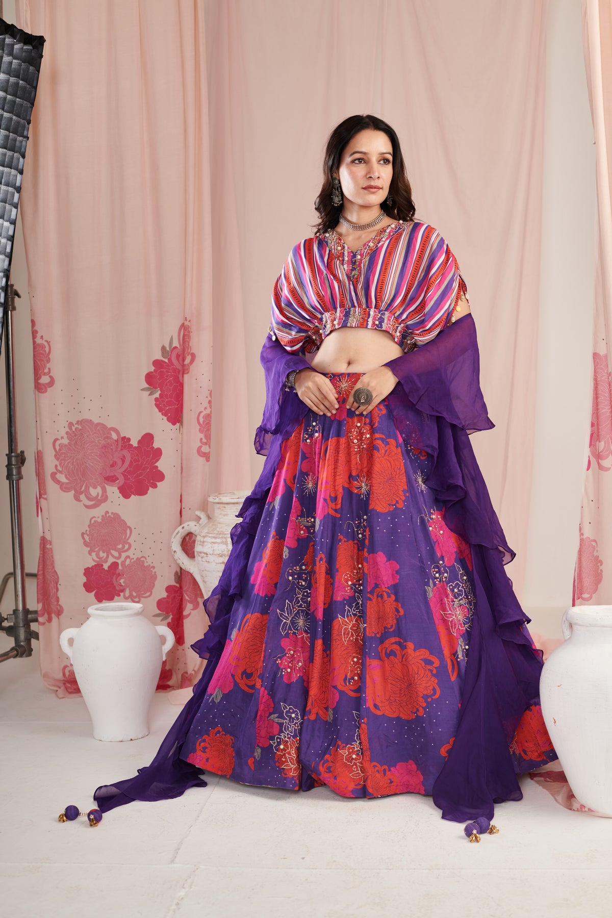 Amethyst Purple Bloom Lehenga Set