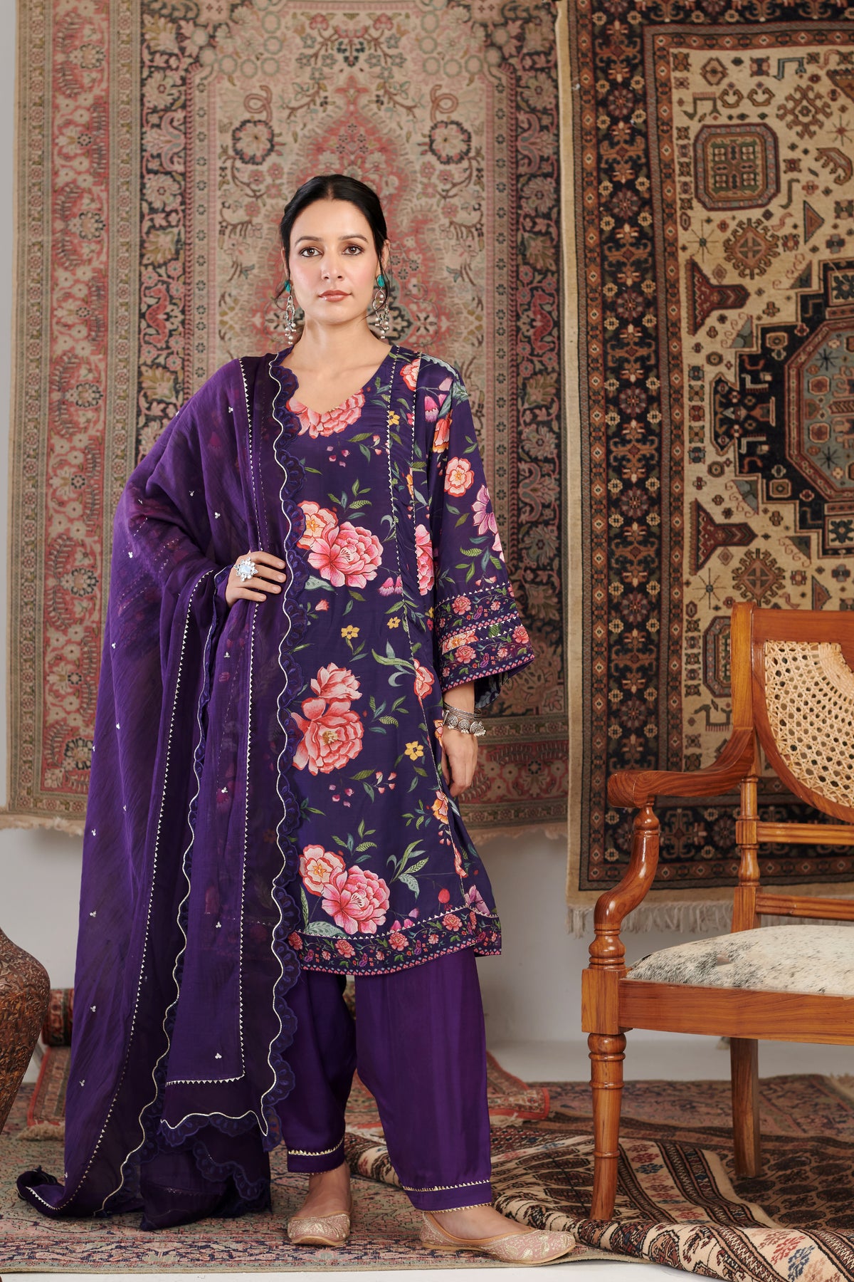 Chintz Purple Kurta Set