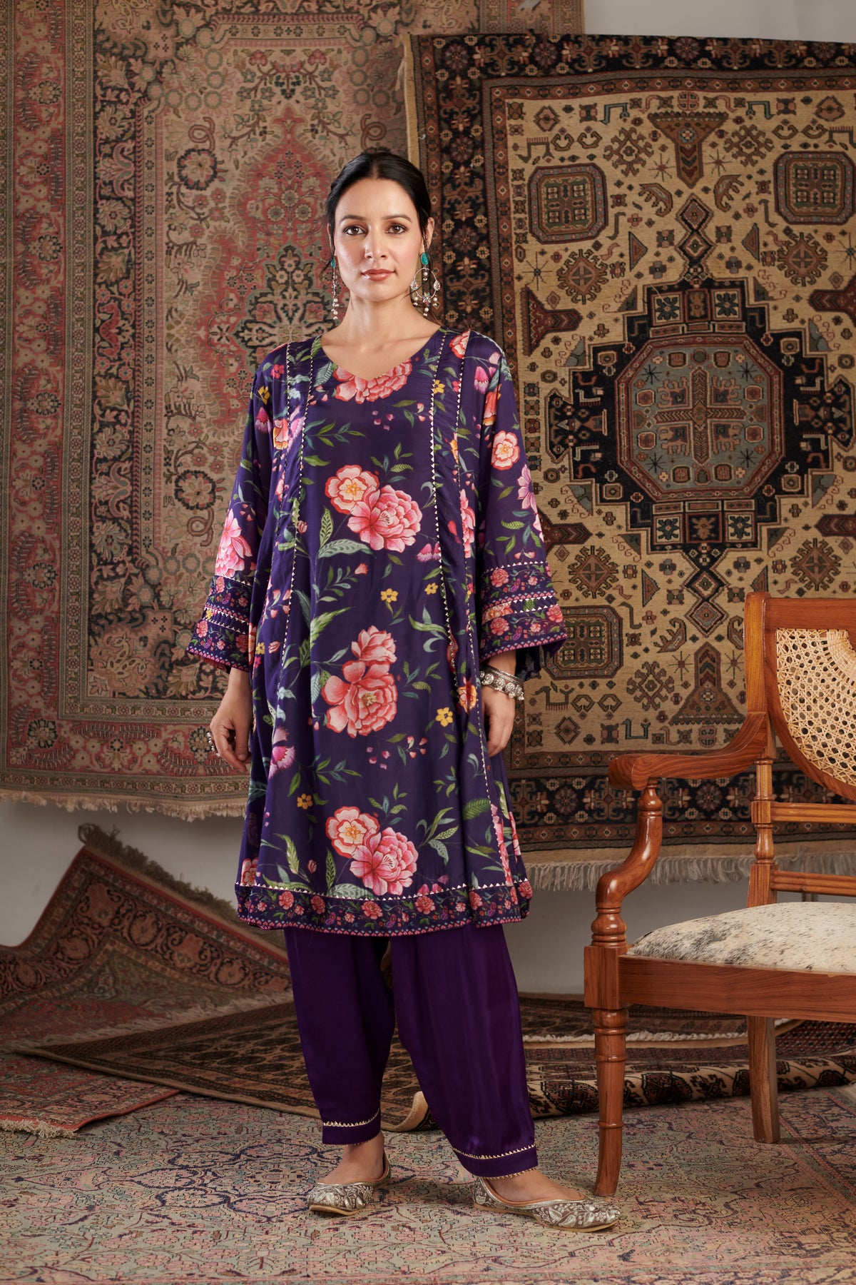 Chintz Purple Kurta Set