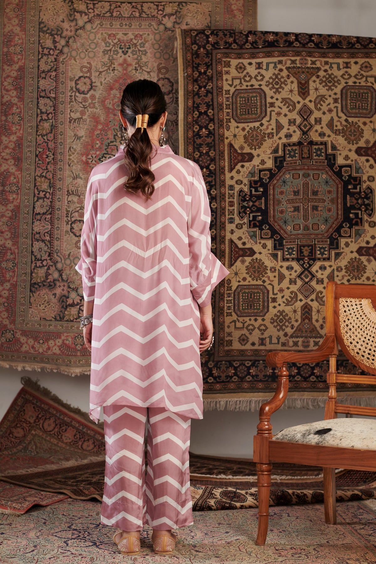 Chevron Old Rose Tunic Set