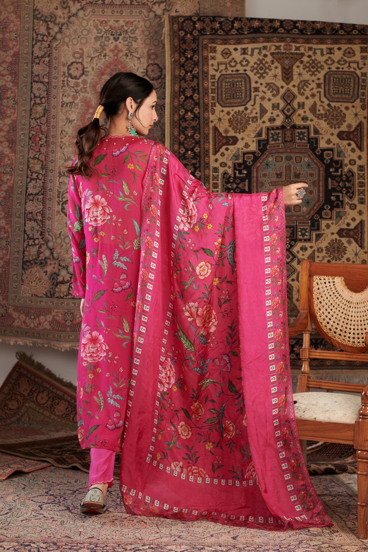 Aks Hot Pink Kurta Set