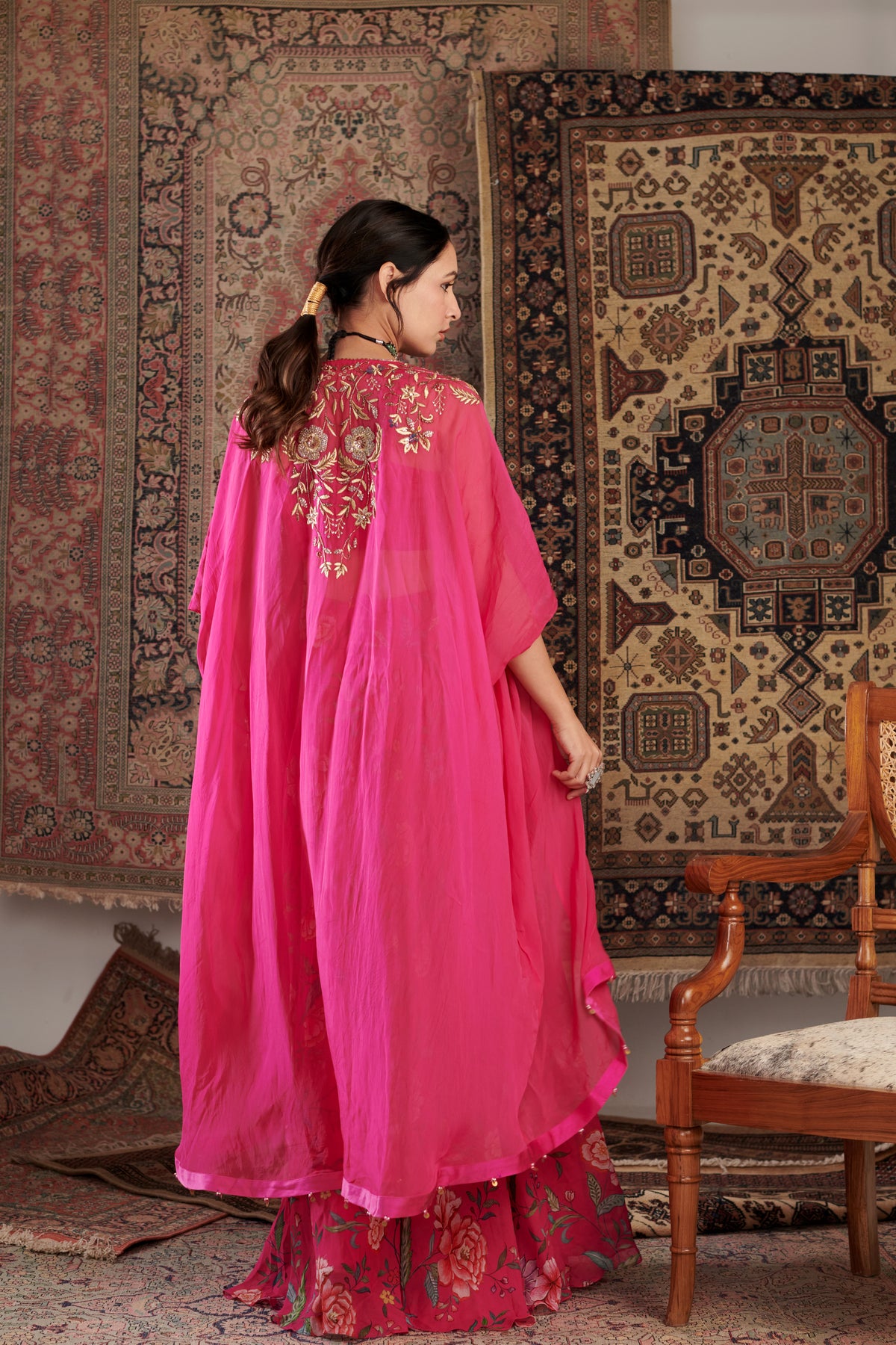 Ameera Hot Pink Sharara Set