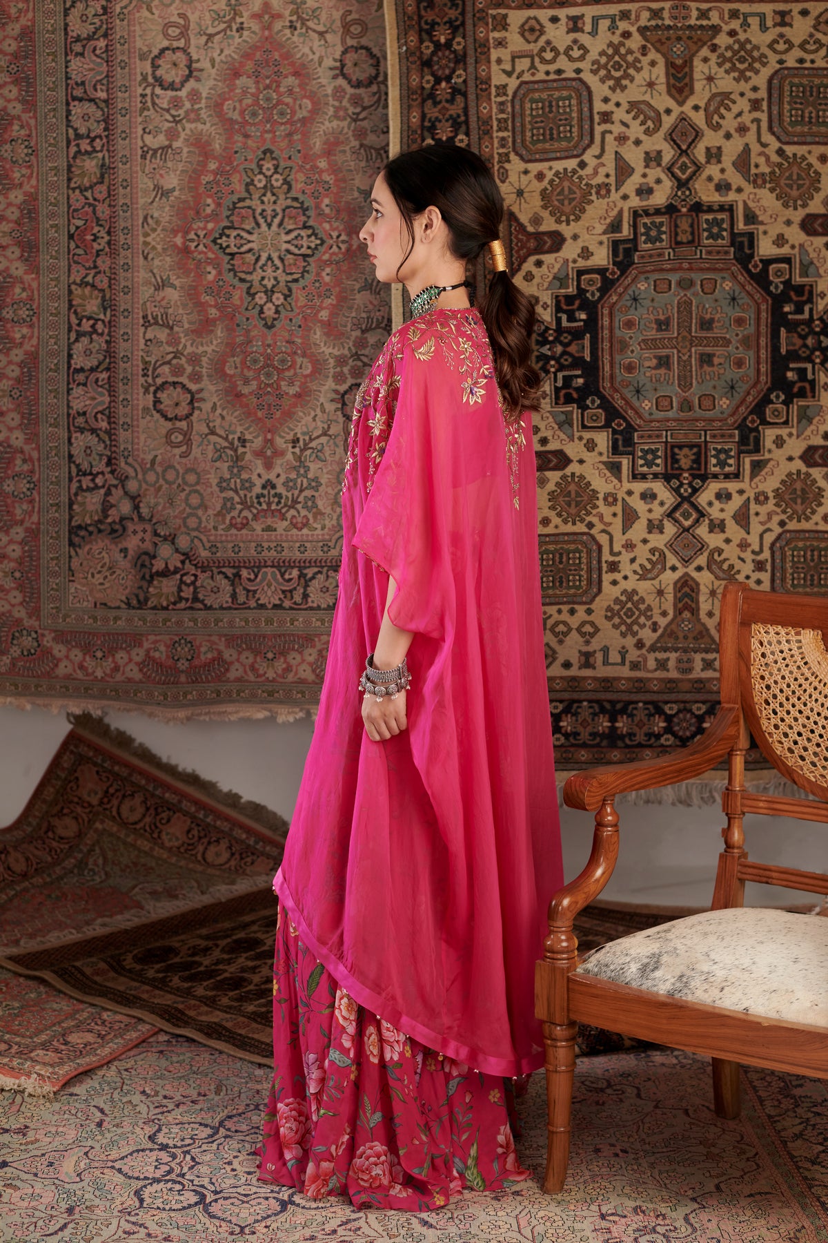 Ameera Hot Pink Sharara Set