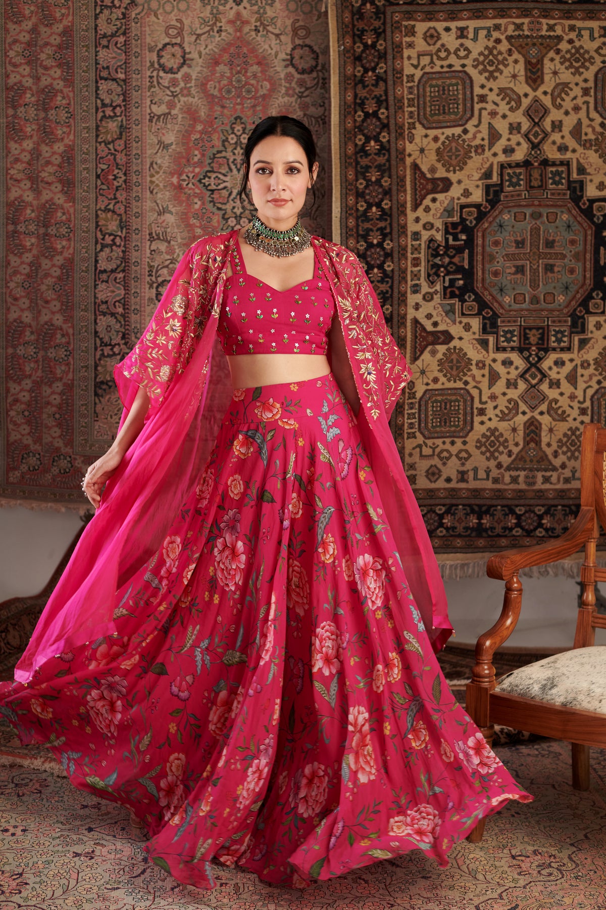 Ameera Hot Pink Sharara Set