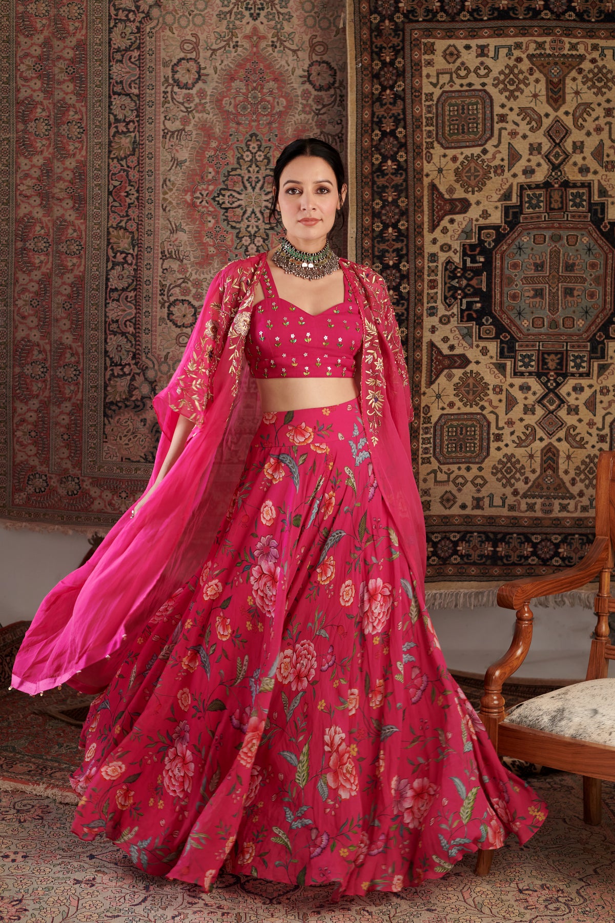 Ameera Hot Pink Sharara Set