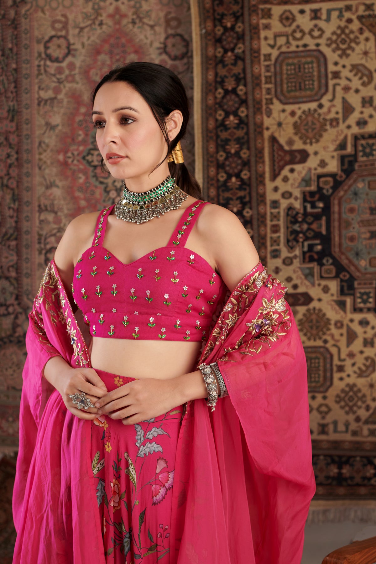 Ameera Hot Pink Sharara Set