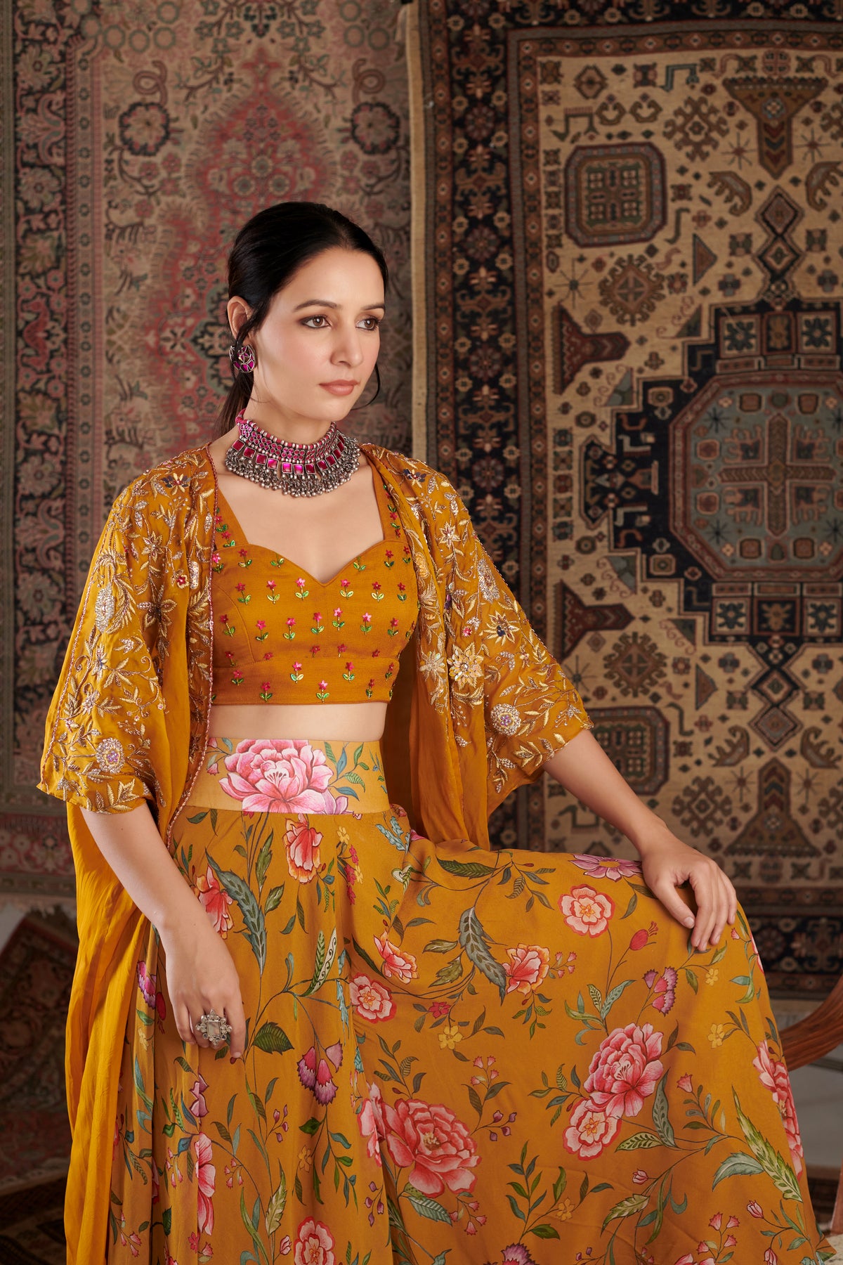 Ameera Mustard Sharara Set