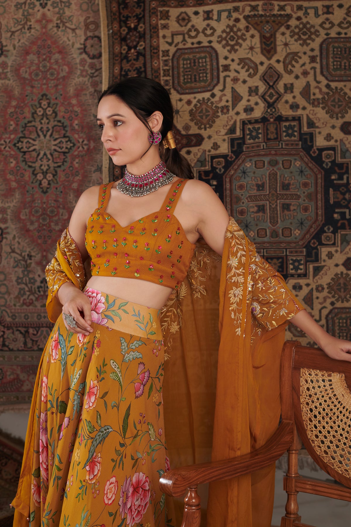 Ameera Mustard Sharara Set