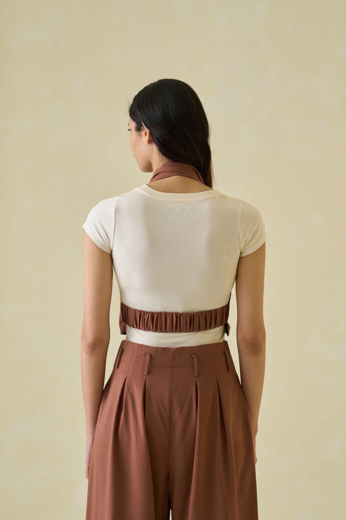 Mocha Open Back Waistcoat