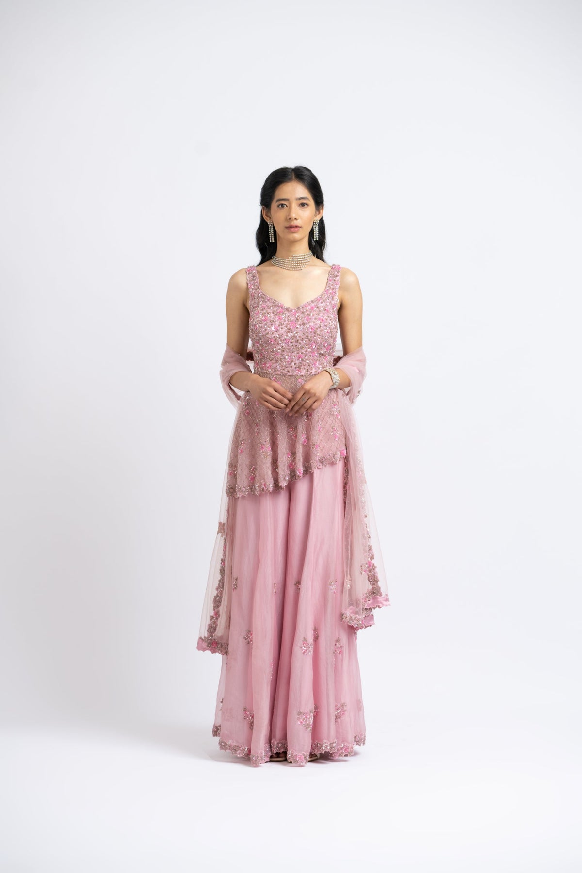 Rose Pink Sharara Set