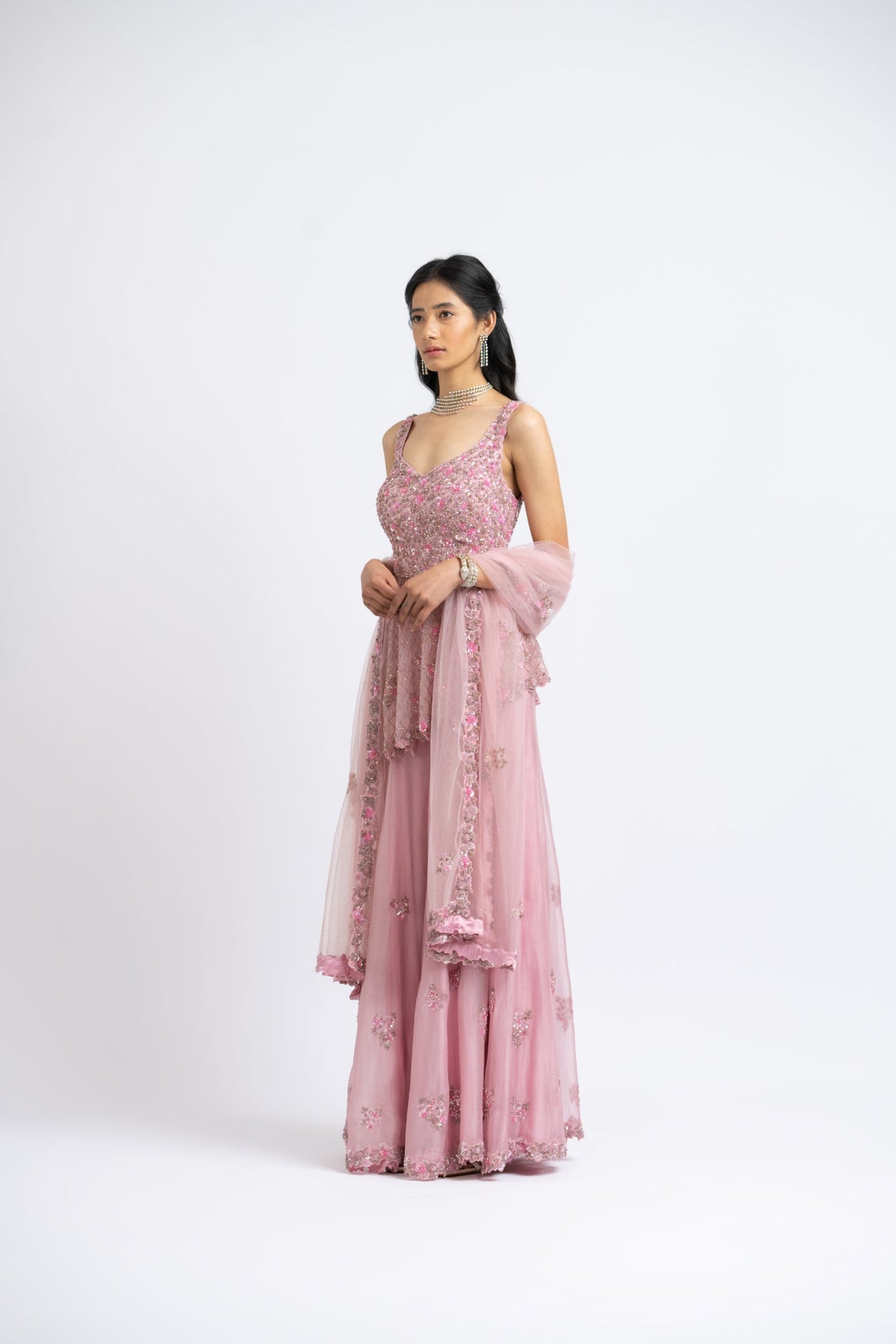 Rose Pink Sharara Set