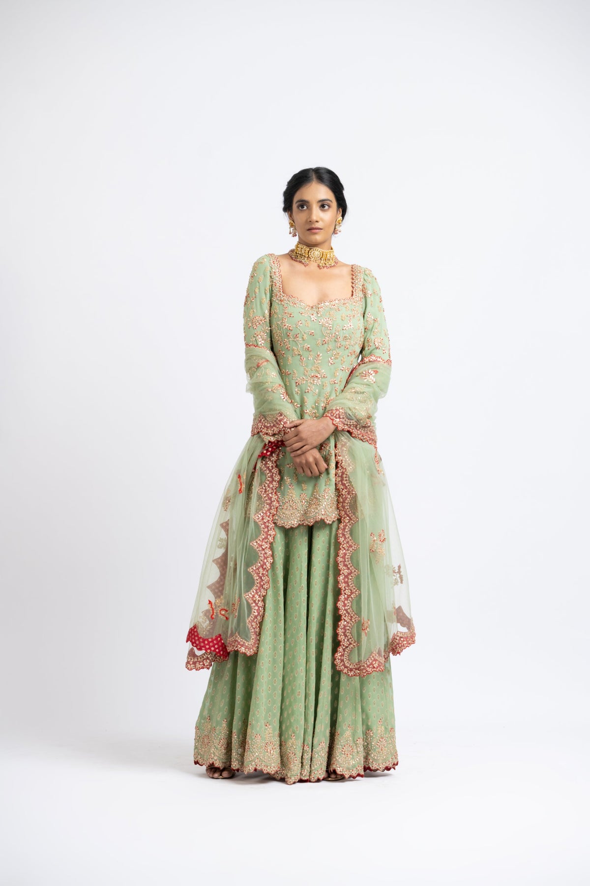 Jade Green Sharara Set