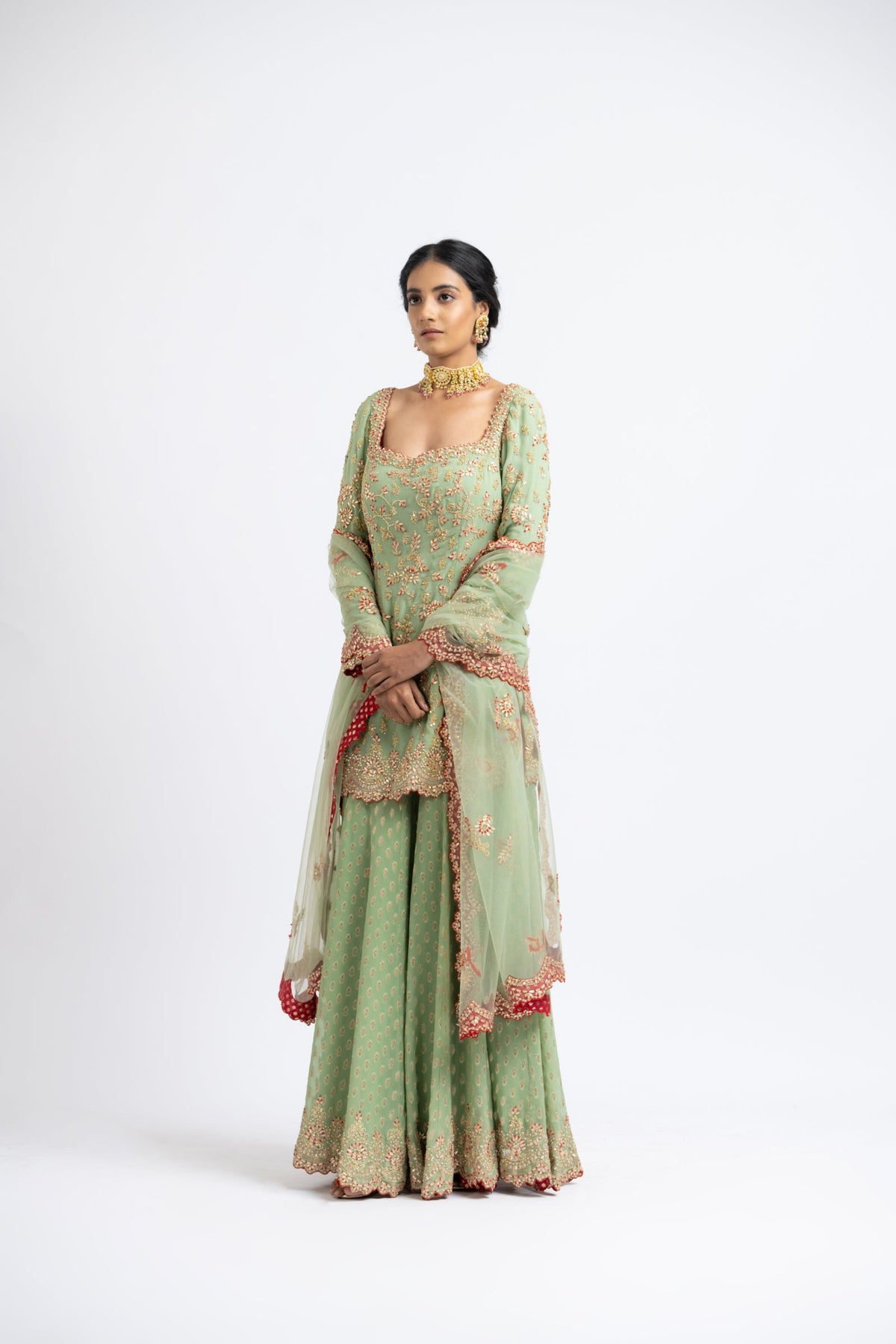 Jade Green Sharara Set