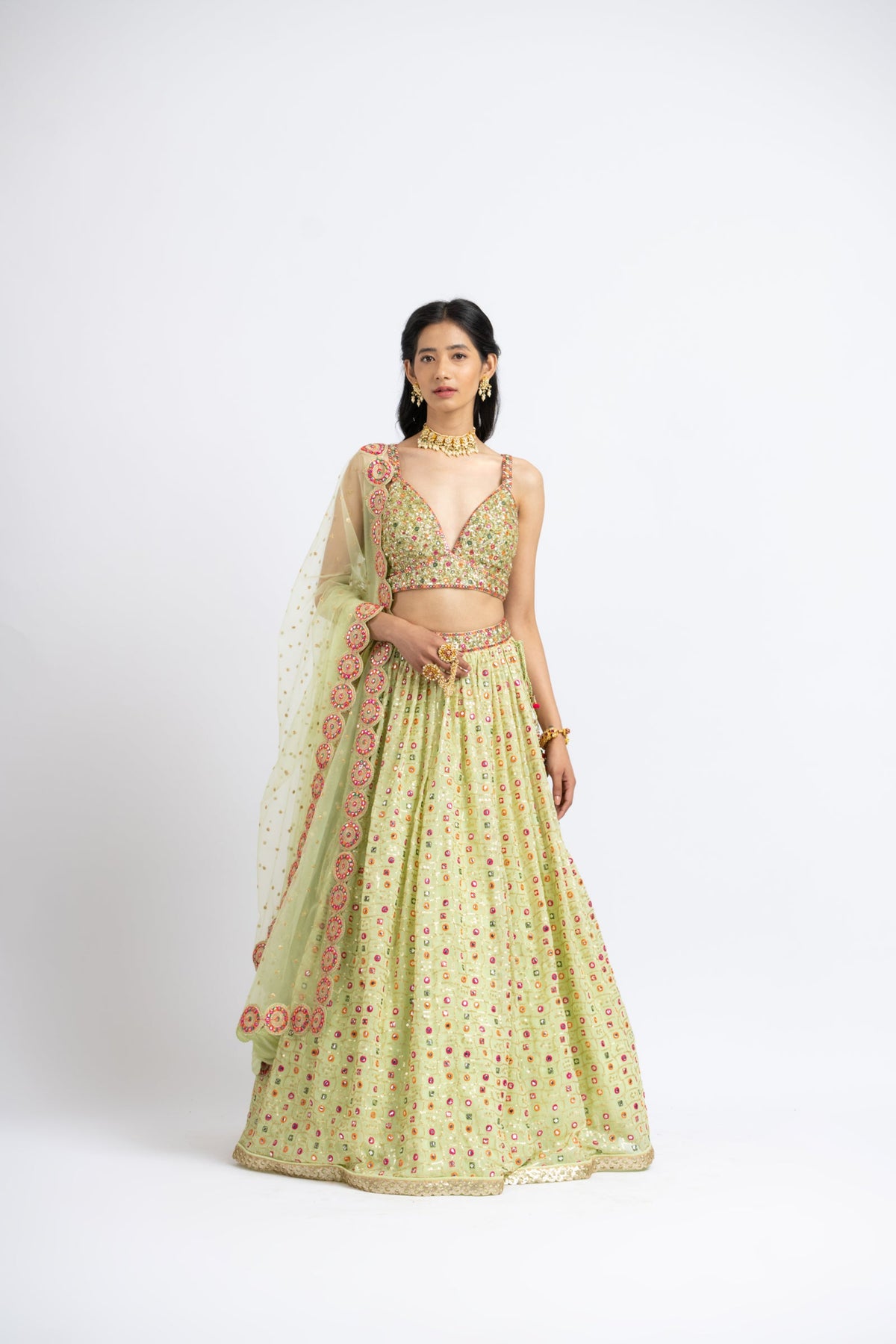 Mehendi Green Lehenga Set