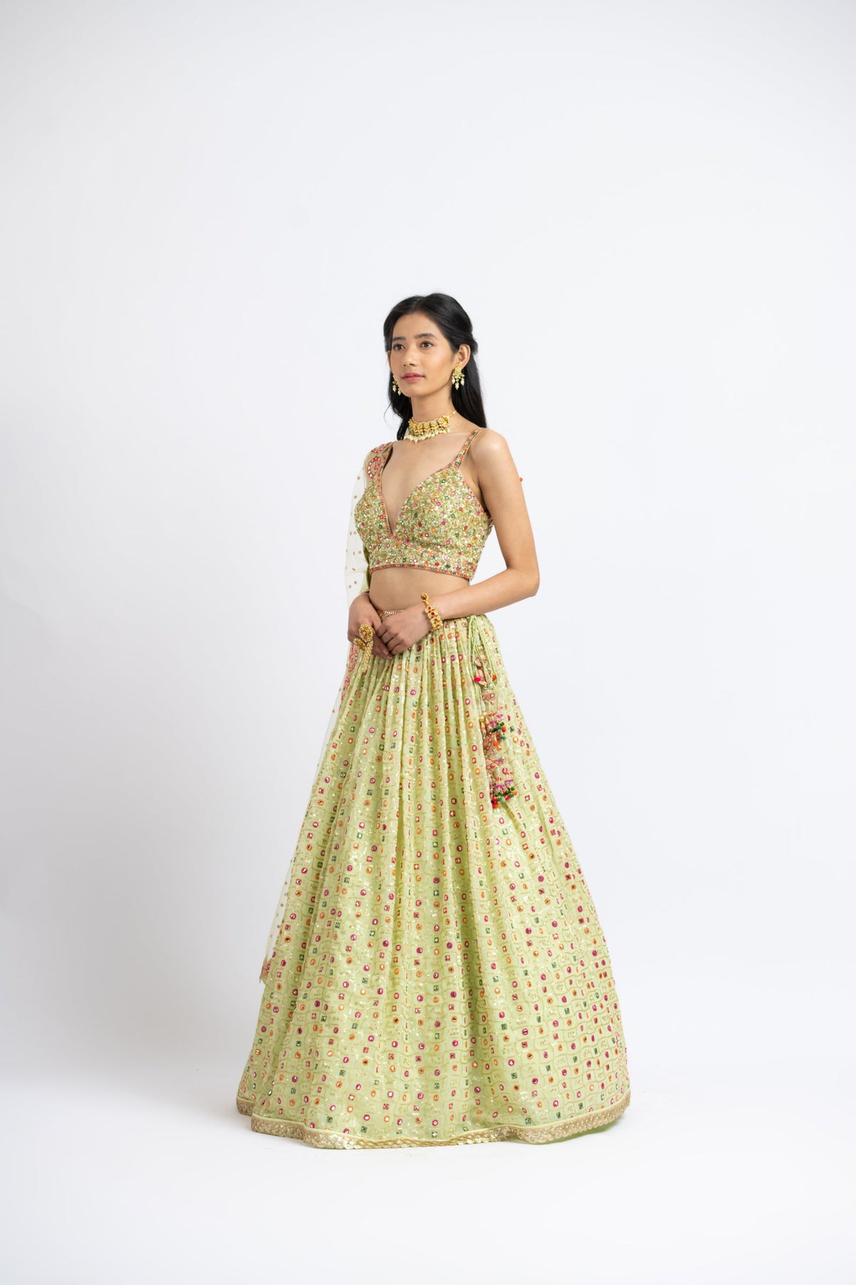 Mehendi Green Lehenga Set