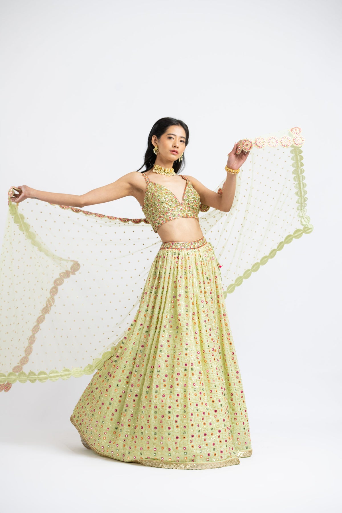 Mehendi Green Lehenga Set