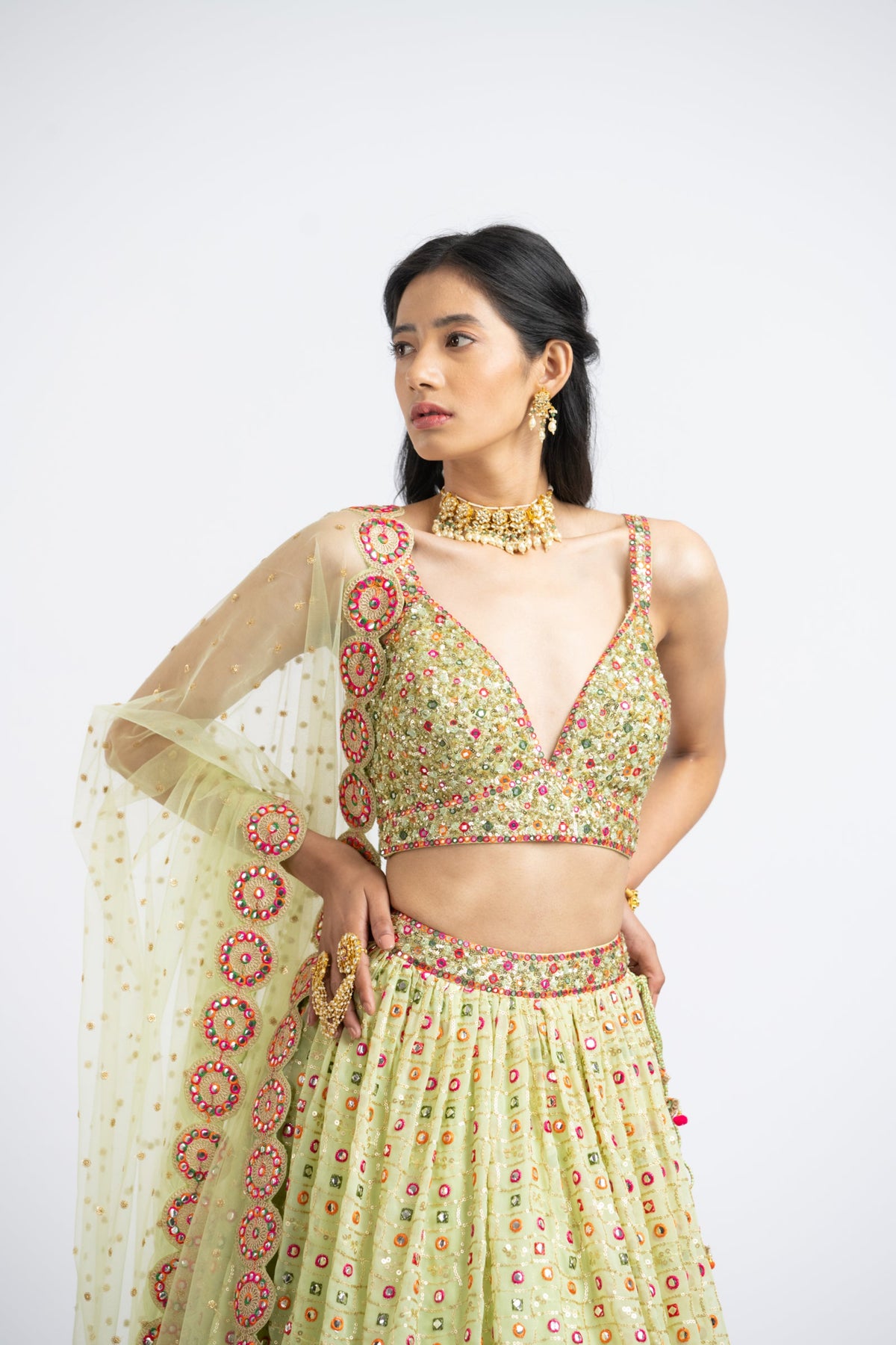 Mehendi Green Lehenga Set