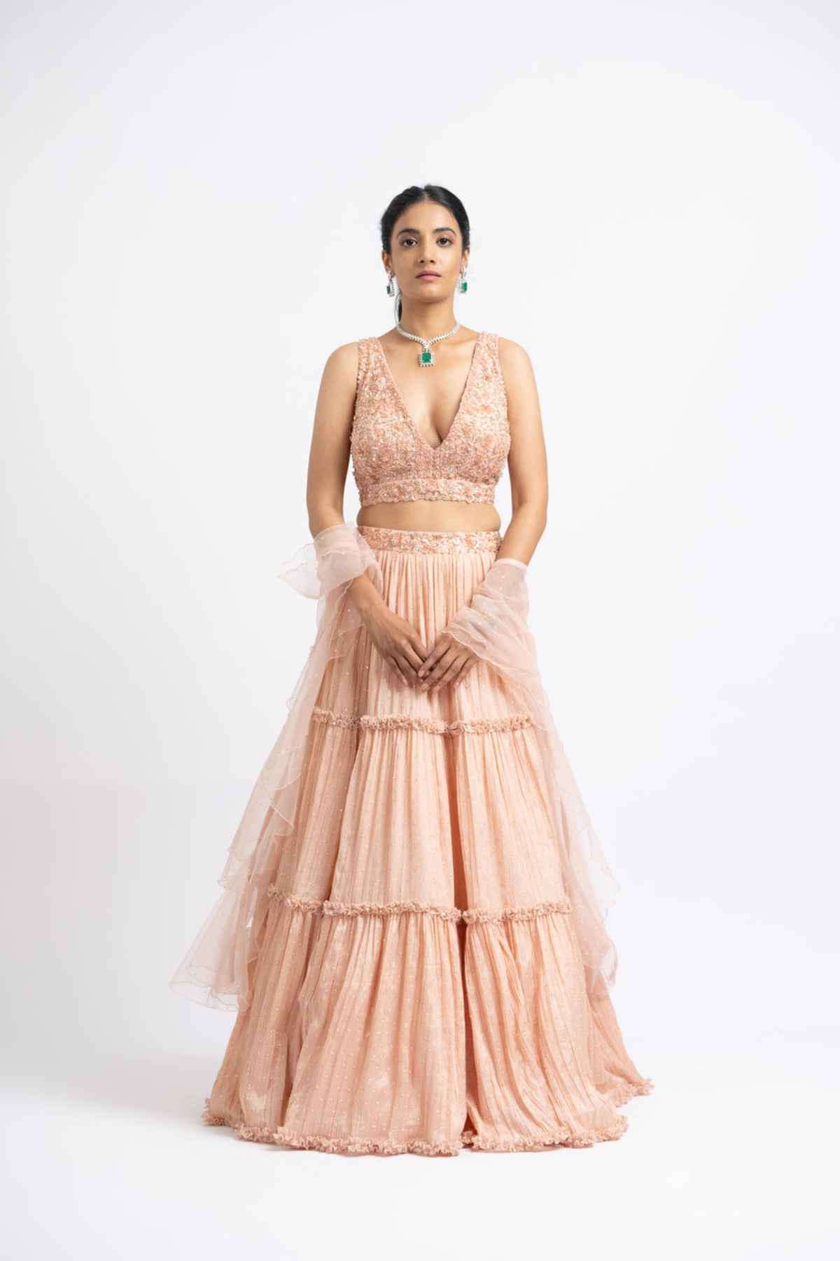 Peach Lehenga Choli Set