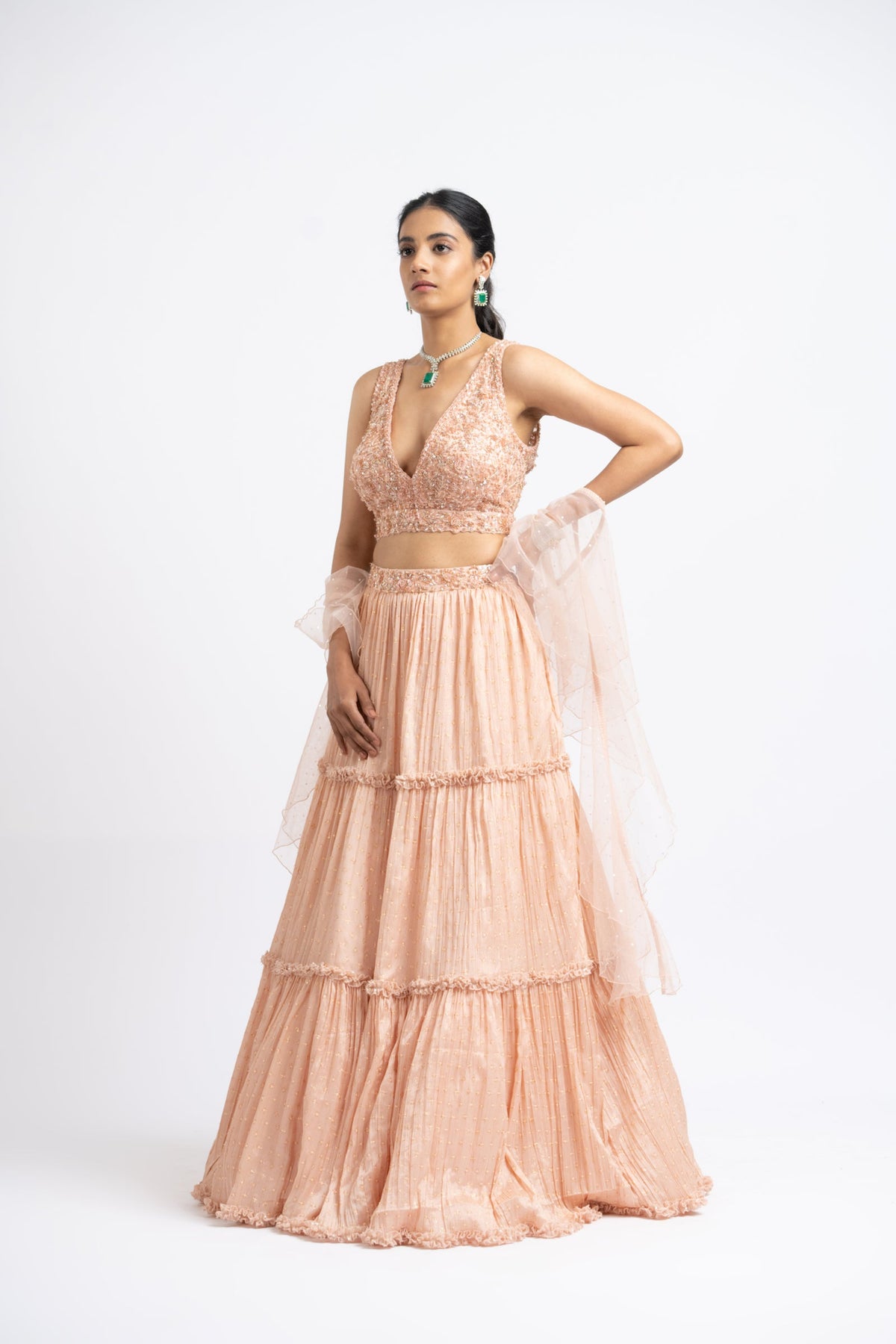 Peach Lehenga Choli Set