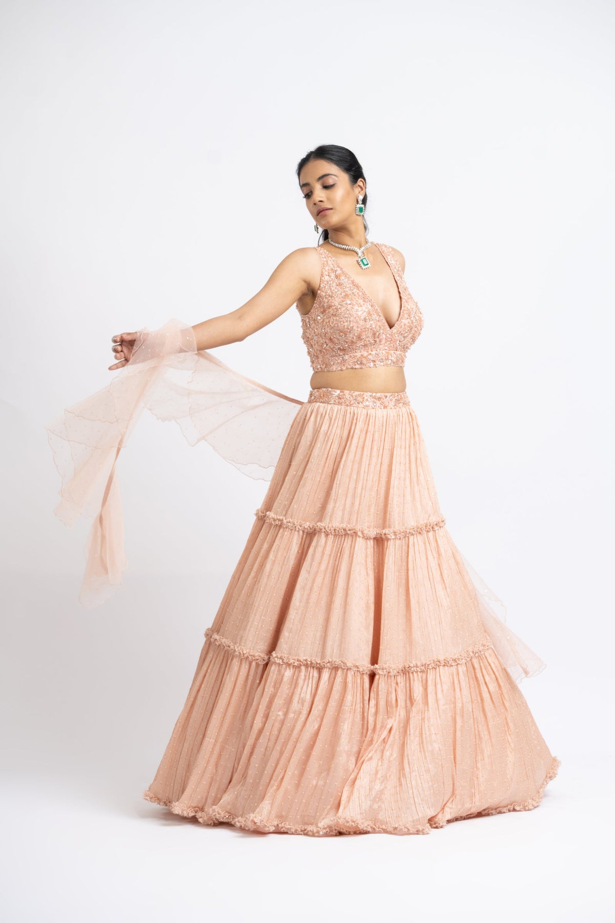 Peach Lehenga Choli Set