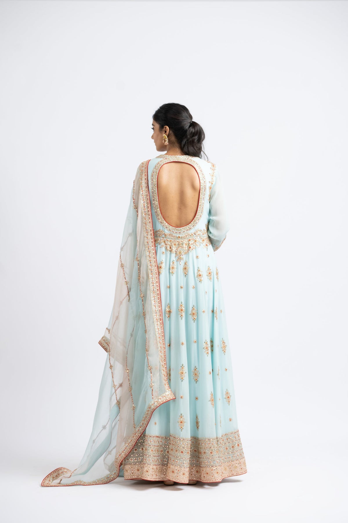 Organza Kalidar Jacket Churidar Set