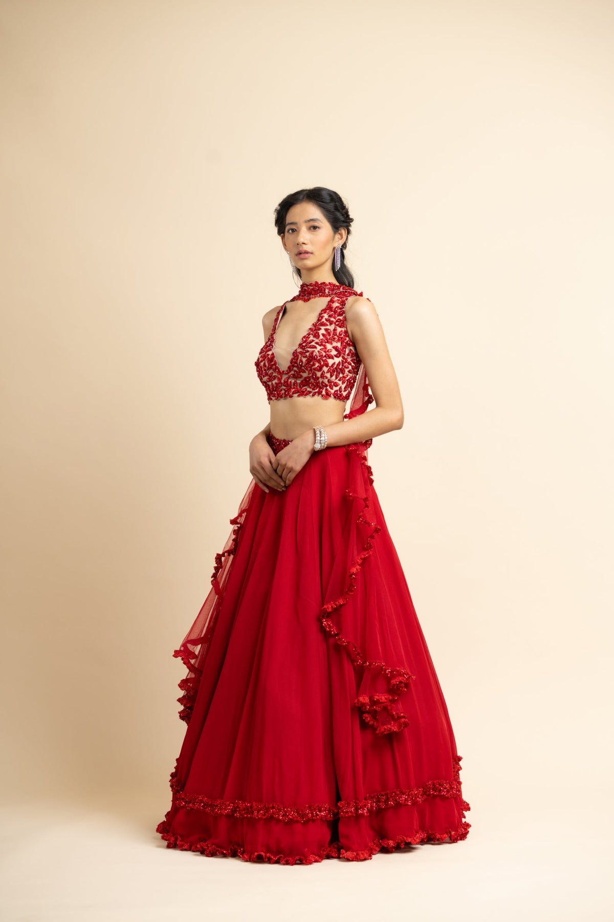 Red Lehenga Choli Set