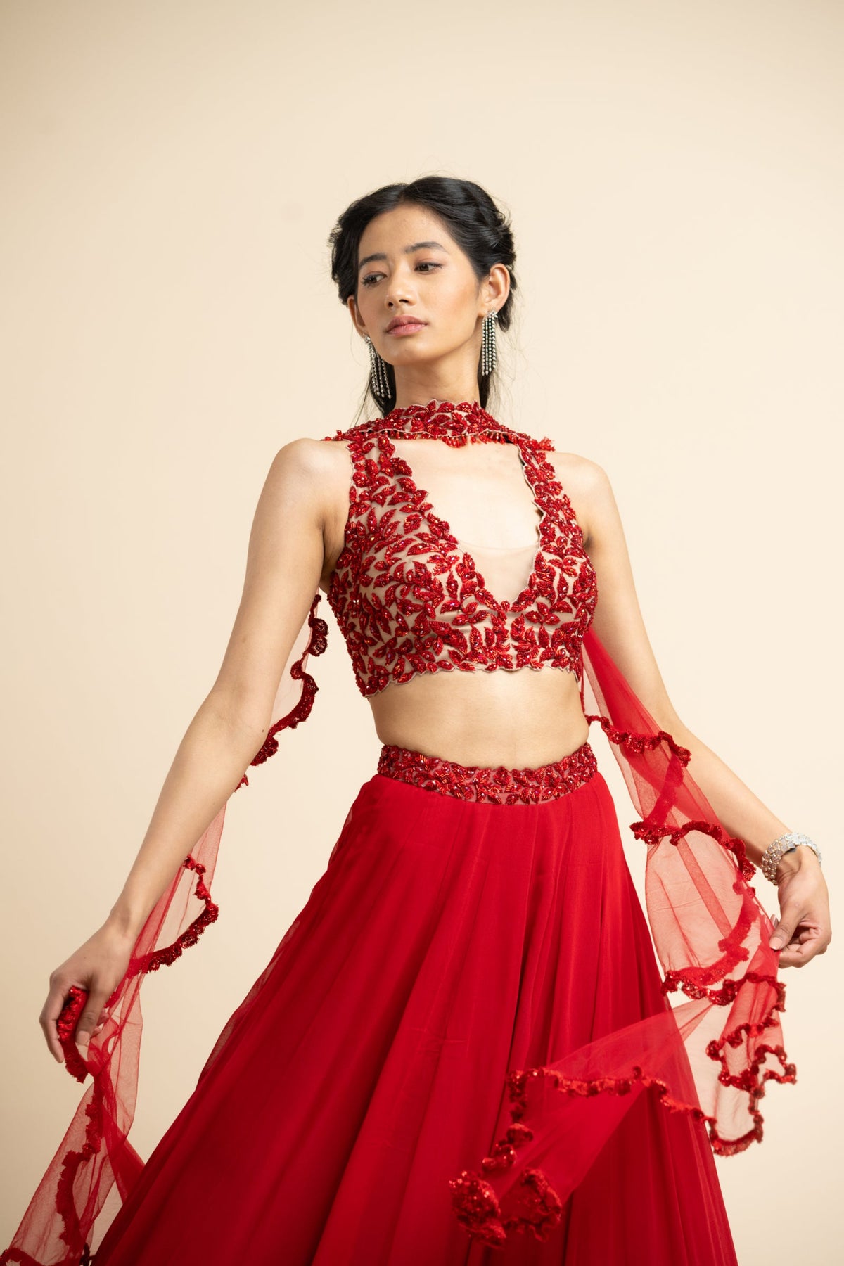 Red Lehenga Choli Set