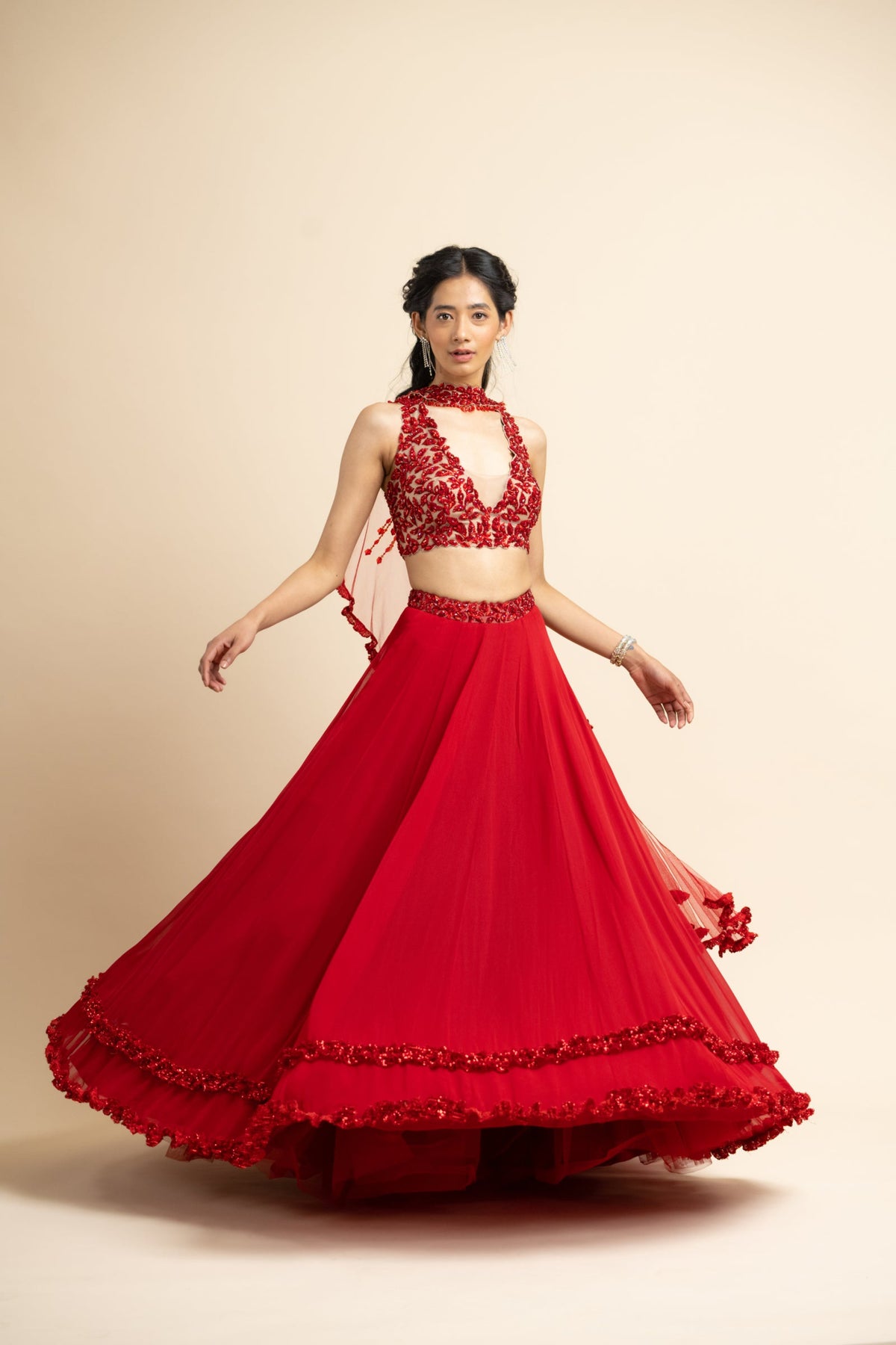 Red Lehenga Choli Set